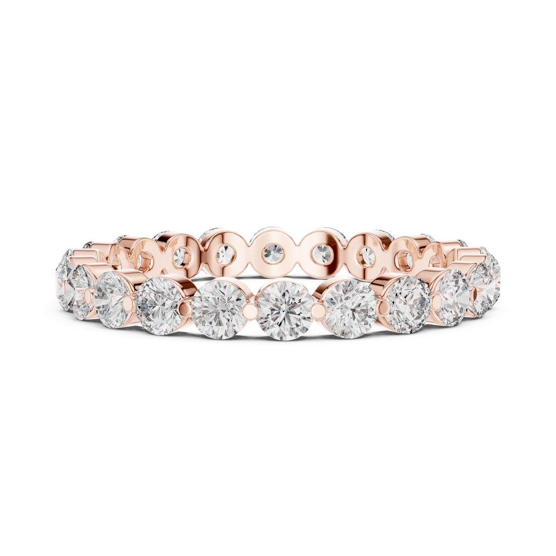 18K Rose Gold Bezel Set Lab-Grown Diamond Eternity Ring