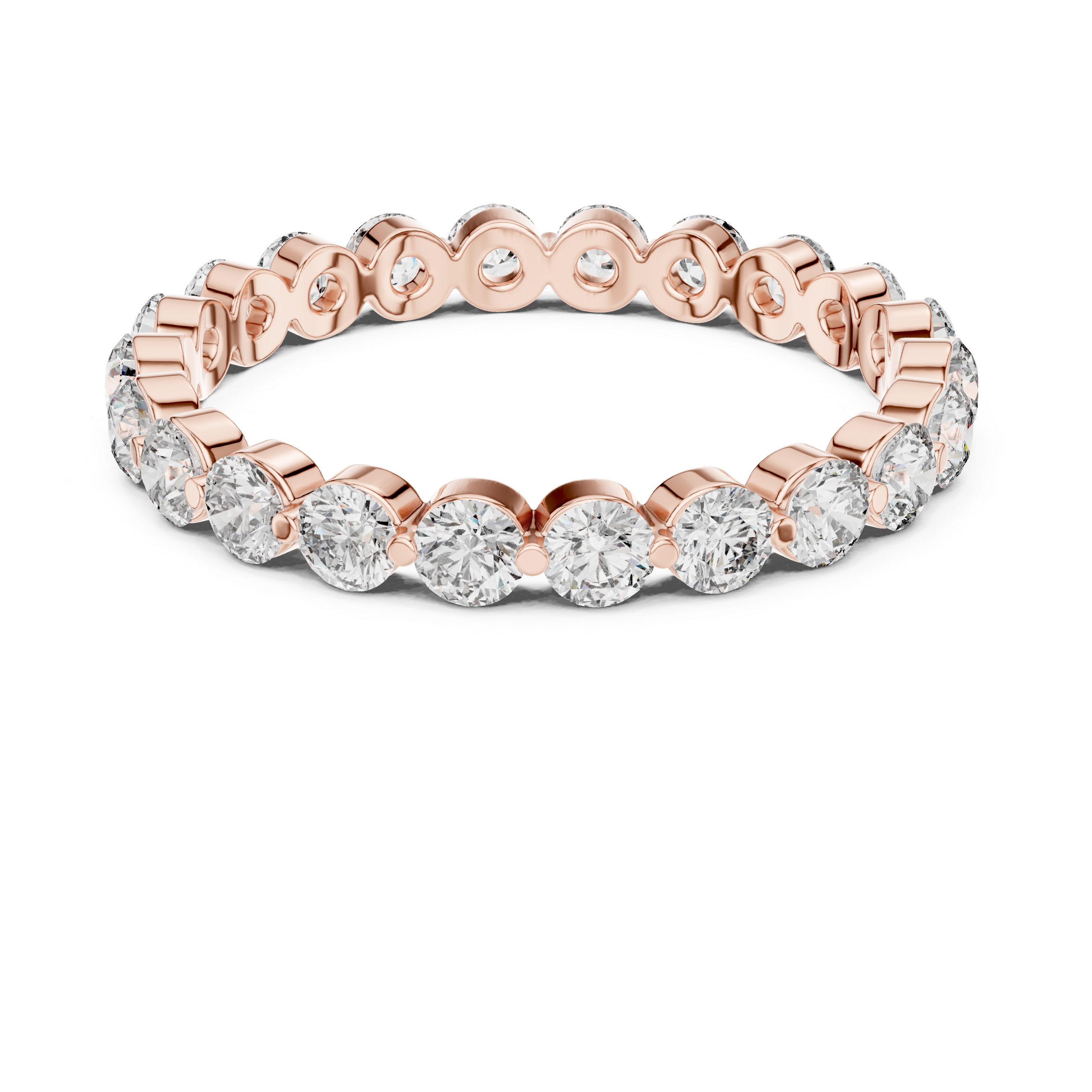 18K Rose Gold Bezel Set Lab-Grown Diamond Eternity Ring