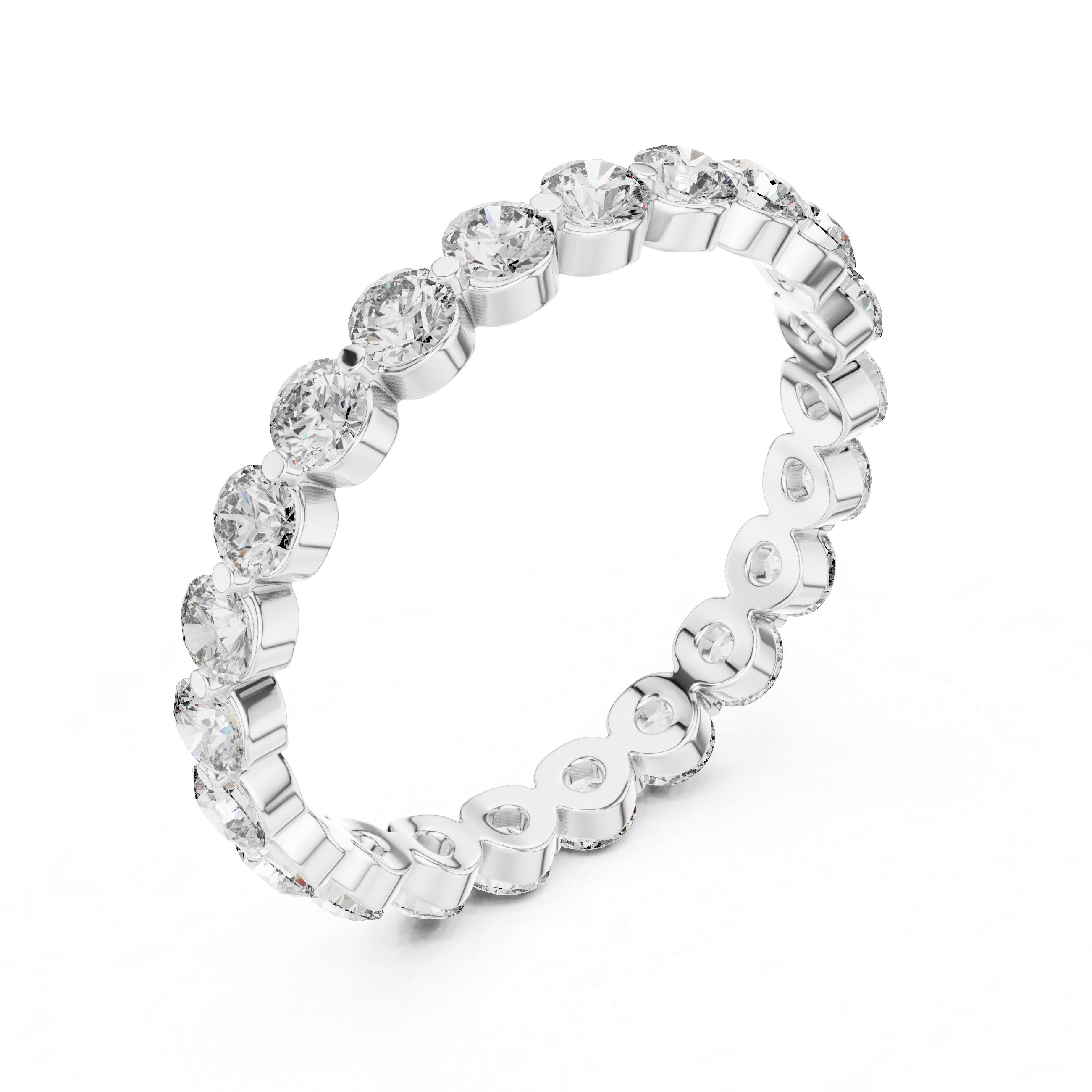 18K Rose Gold Bezel Set Lab-Grown Diamond Eternity Ring