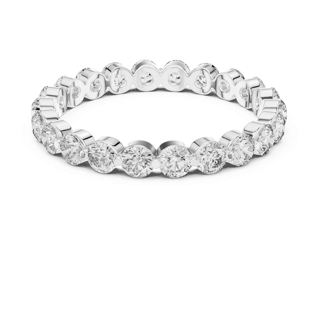18K Rose Gold Bezel Set Lab-Grown Diamond Eternity Ring