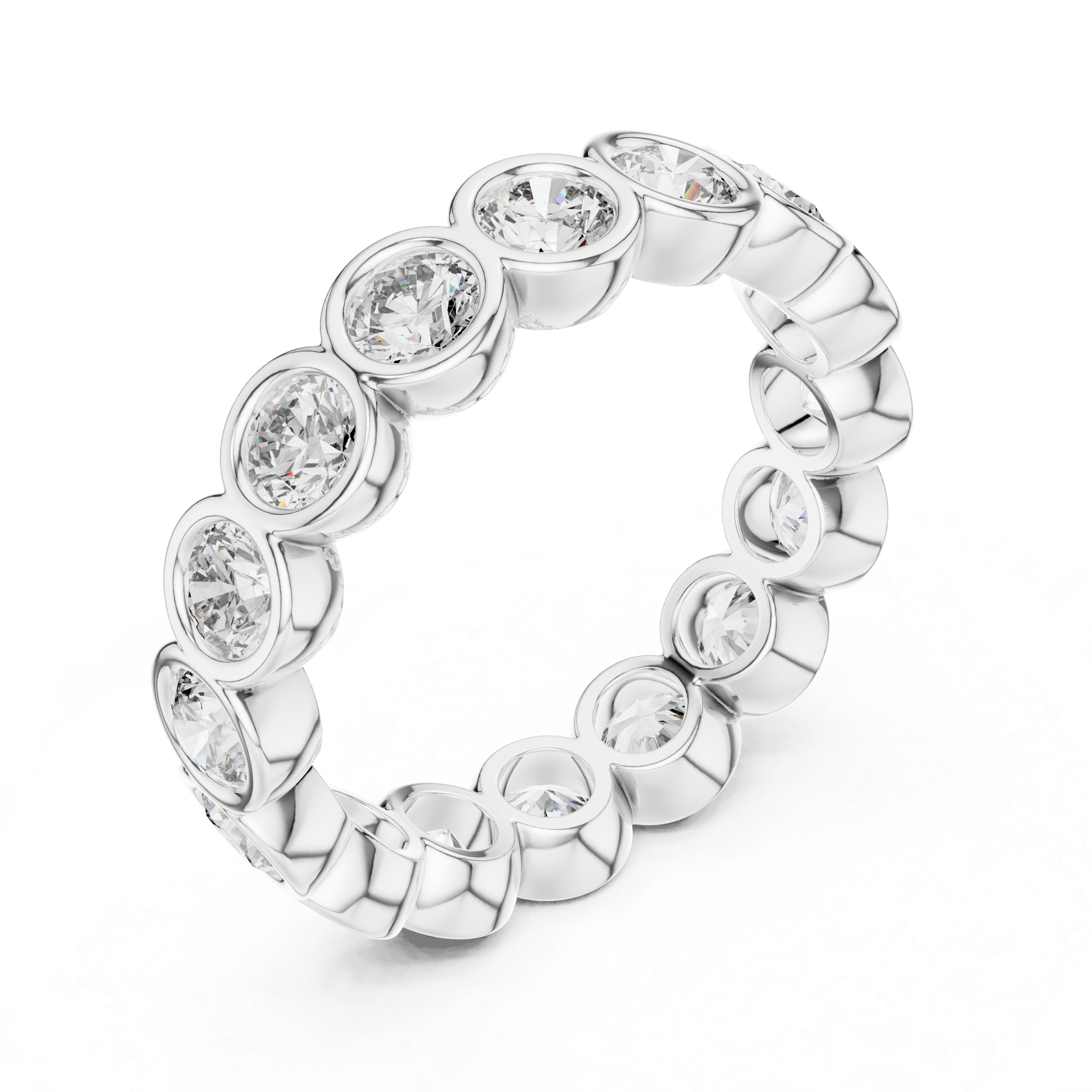 Elegant Lab-Grown Diamond Eternity Band Ring | 14K & 18K Gold | Kiashaa Jewellery