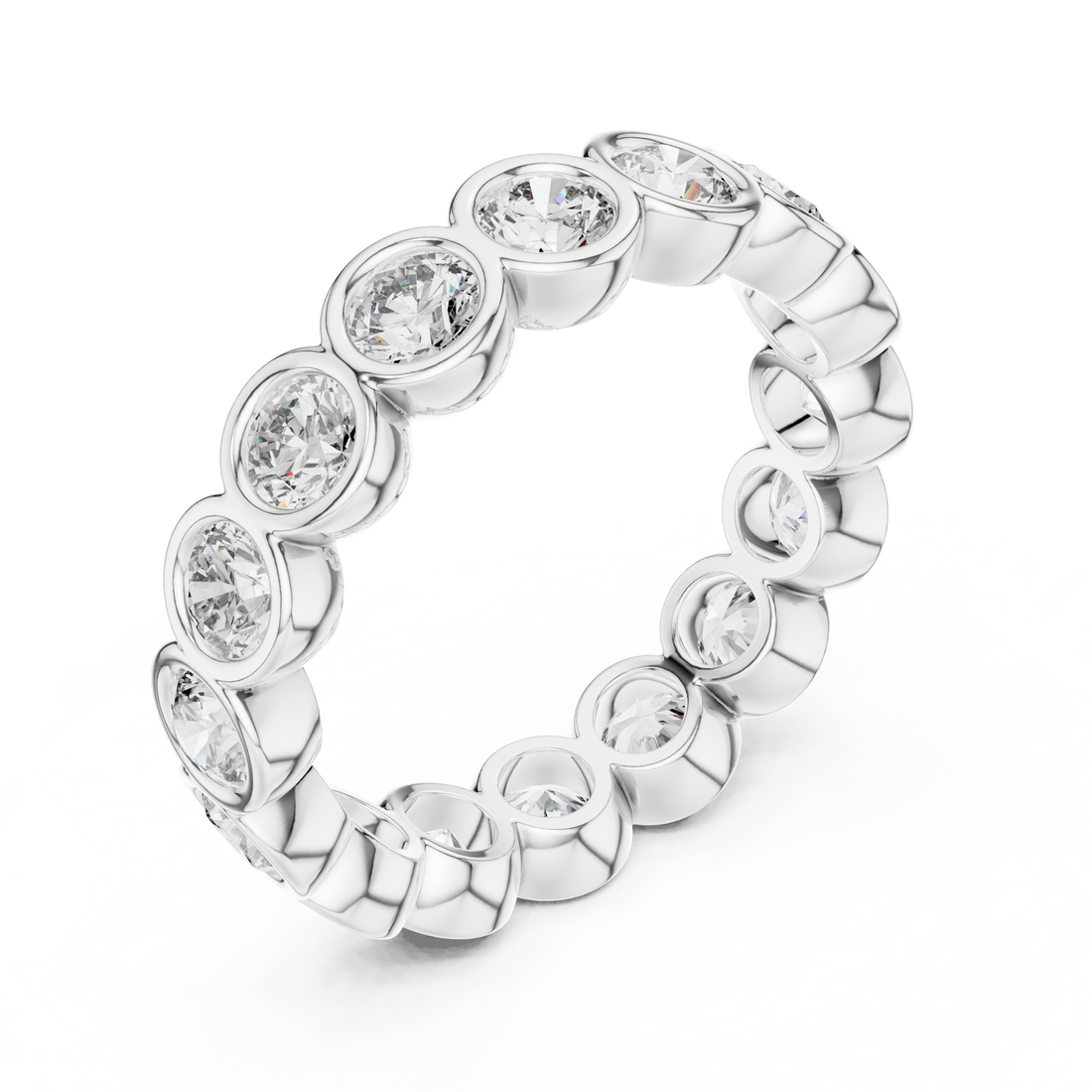 Elegant Lab-Grown Diamond Eternity Band Ring | 14K & 18K Gold | Kiashaa Jewellery