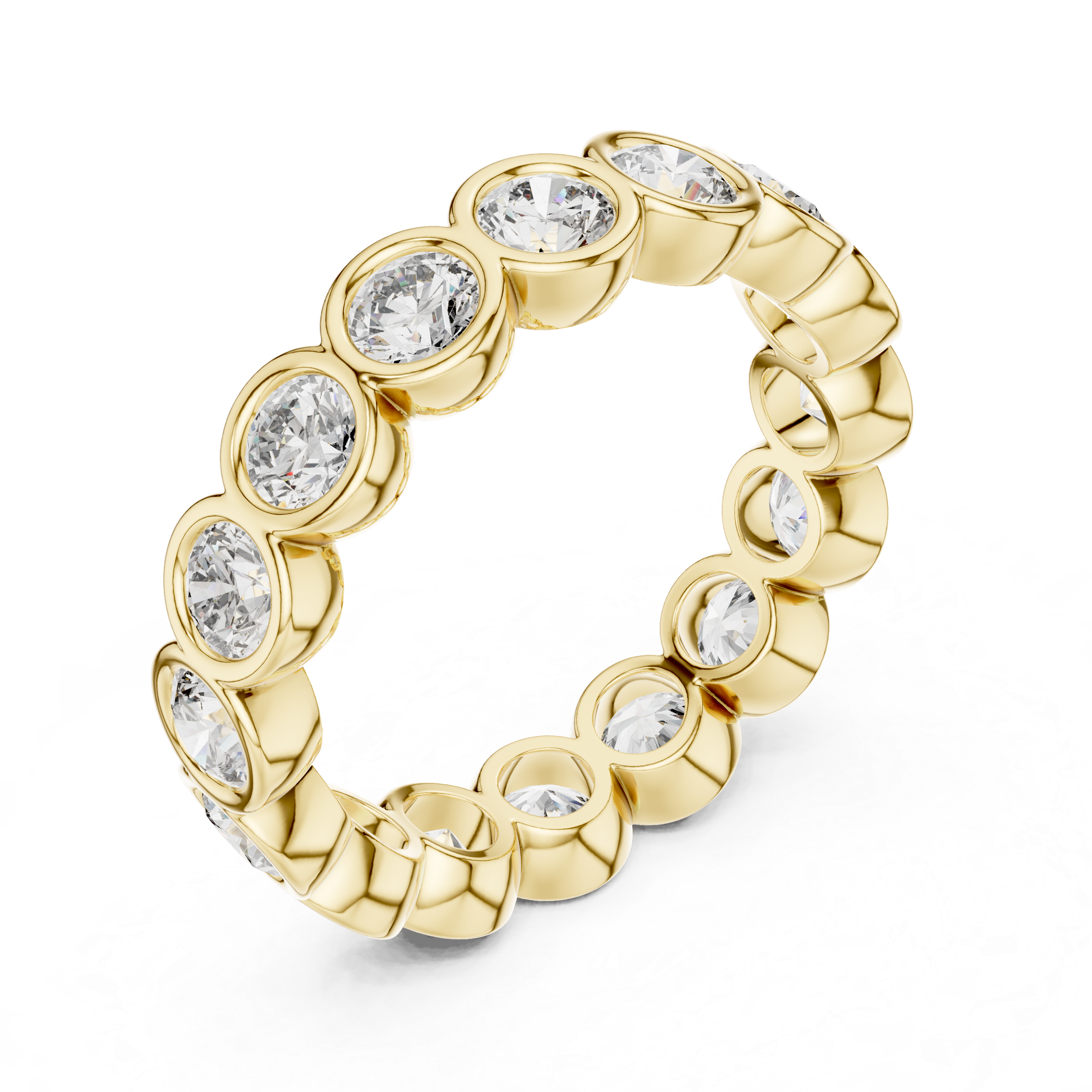 Elegant Lab-Grown Diamond Eternity Band Ring | 14K & 18K Gold | Kiashaa Jewellery