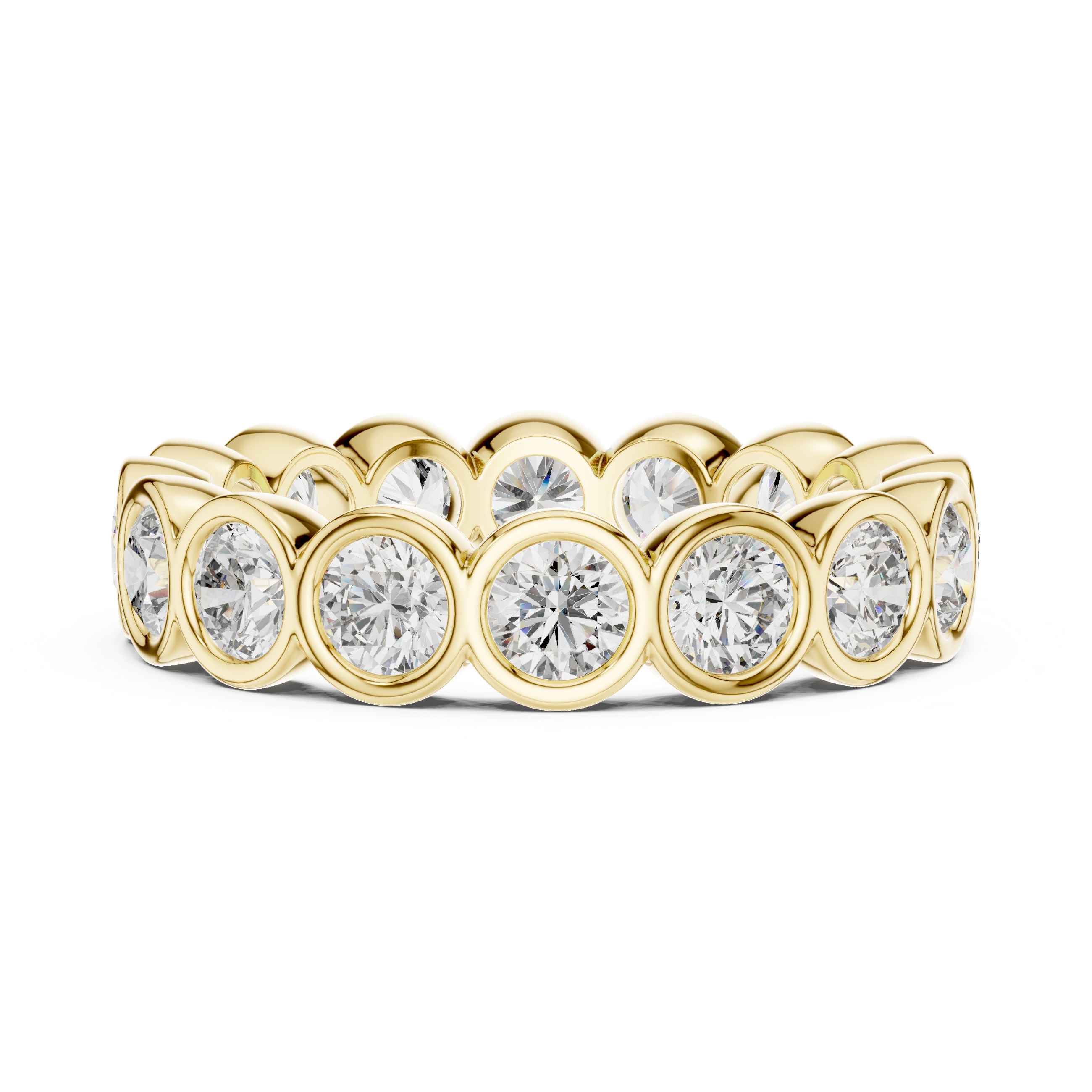 Elegant Lab-Grown Diamond Eternity Band Ring | 14K & 18K Gold | Kiashaa Jewellery