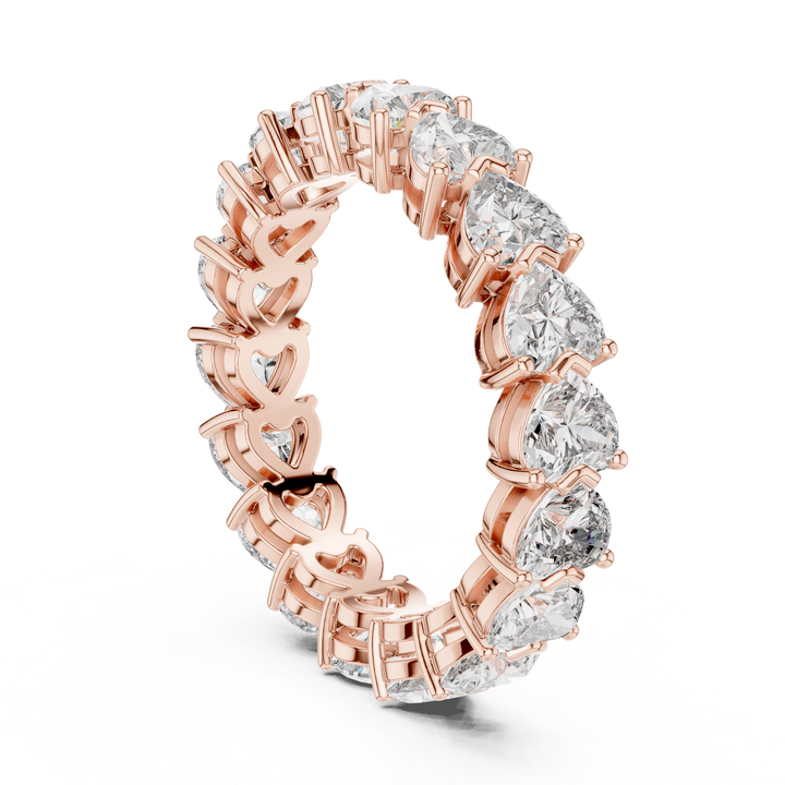 Pear Shape Lab-Grown Diamond Eternity Band Ring | 14K & 18K Gold | Kiashaa Jewellery