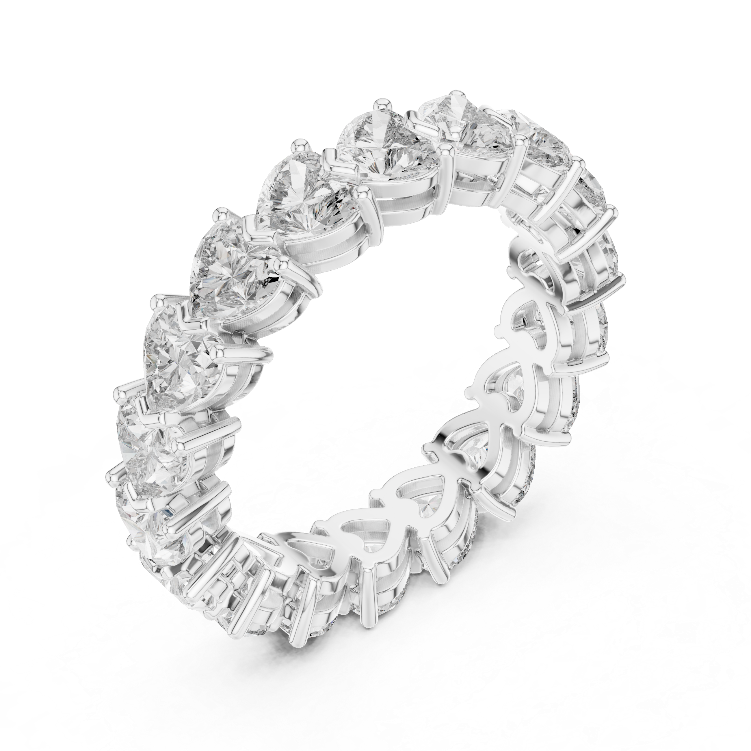 Pear Shape Lab-Grown Diamond Eternity Band Ring | 14K & 18K Gold | Kiashaa Jewellery