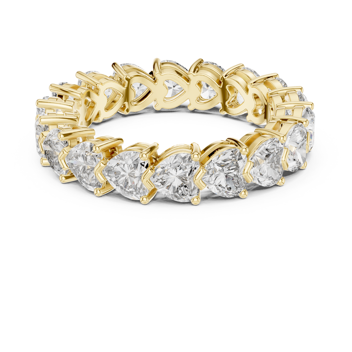 Pear Shape Lab-Grown Diamond Eternity Band Ring | 14K & 18K Gold | Kiashaa Jewellery