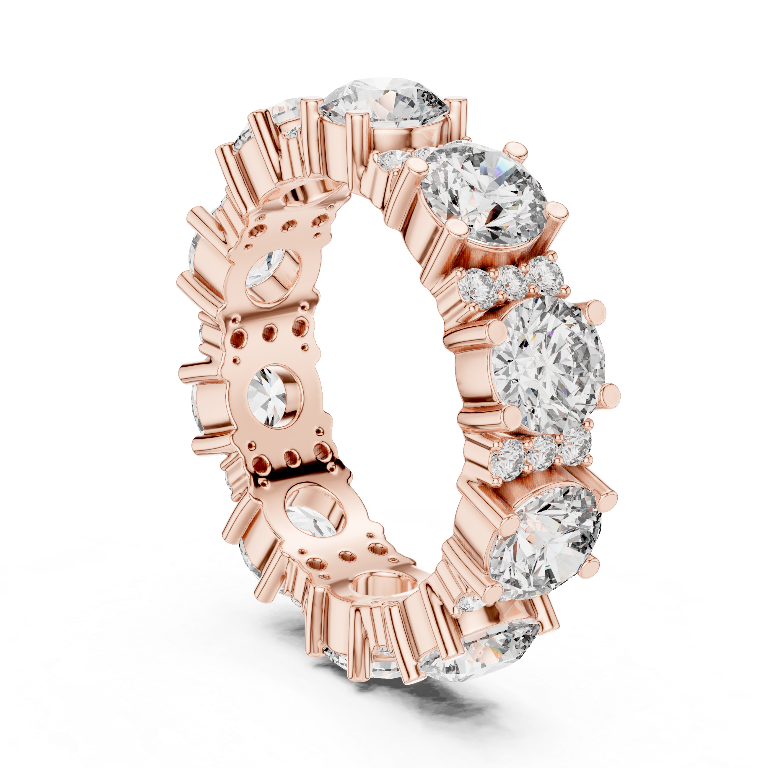 Round Brilliant Lab-Grown Diamond Eternity Band Ring | 14K & 18K Gold | Kiashaa Jewellery