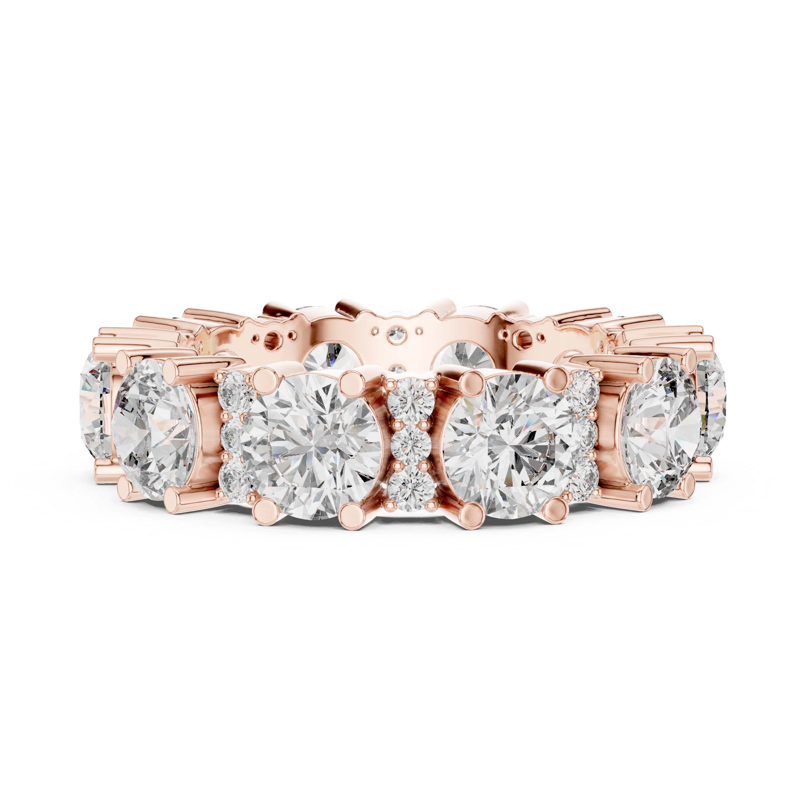 Round Brilliant Lab-Grown Diamond Eternity Band Ring | 14K & 18K Gold | Kiashaa Jewellery