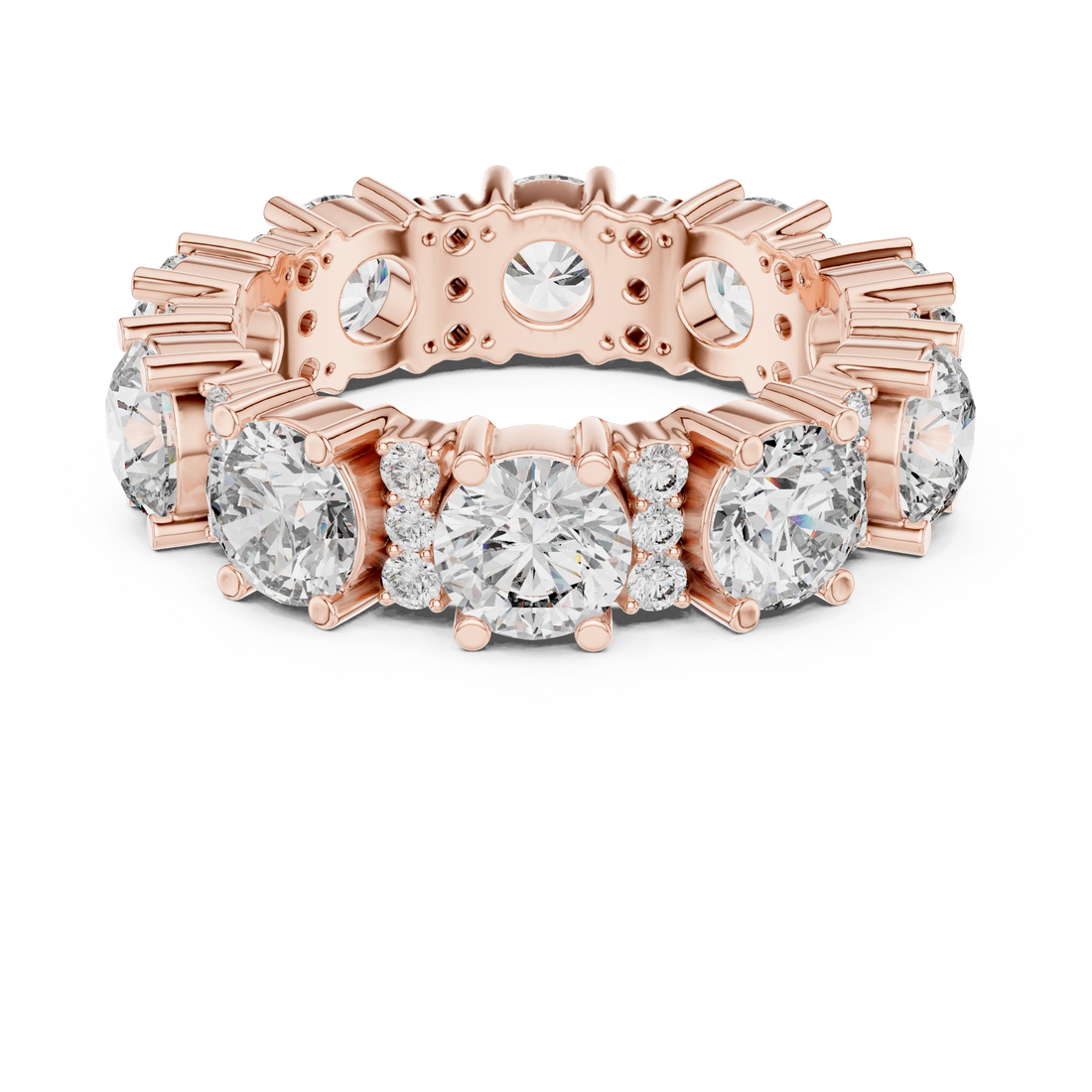 Round Brilliant Lab-Grown Diamond Eternity Band Ring | 14K & 18K Gold | Kiashaa Jewellery