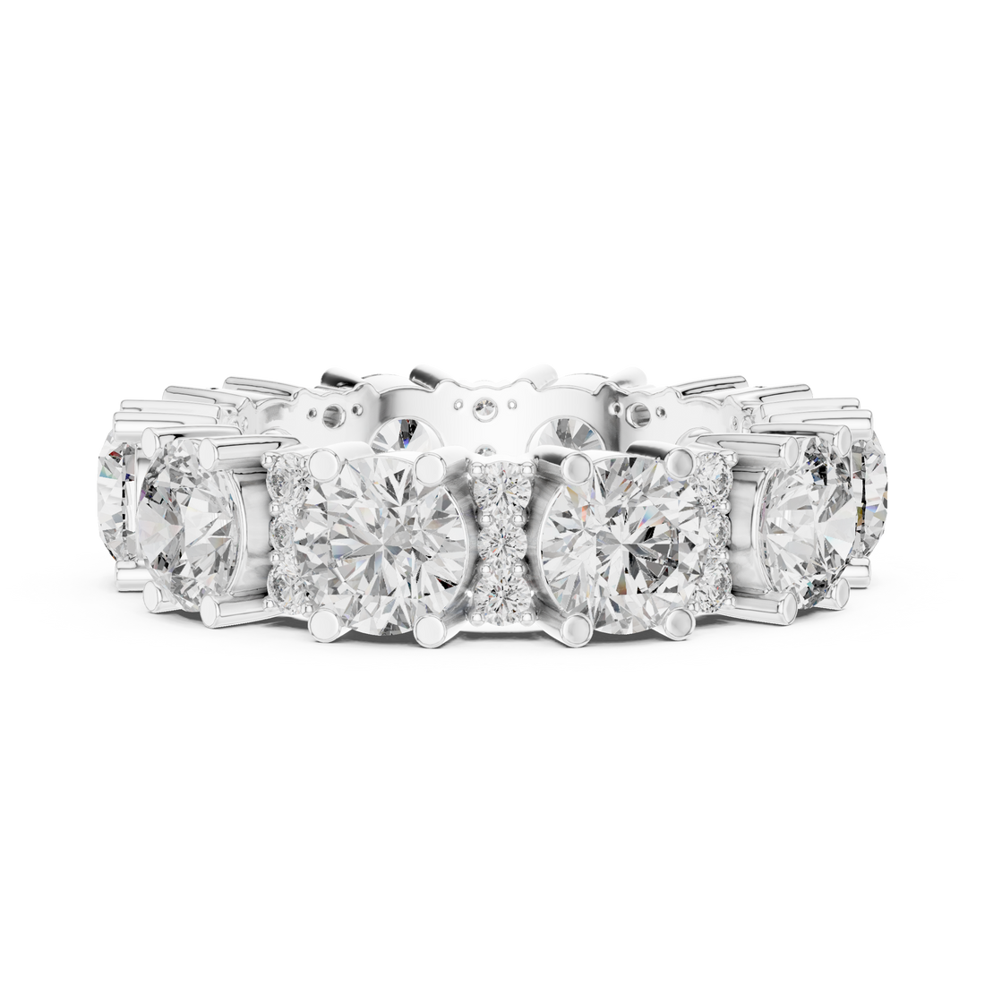 Round Brilliant Lab-Grown Diamond Eternity Band Ring | 14K & 18K Gold | Kiashaa Jewellery