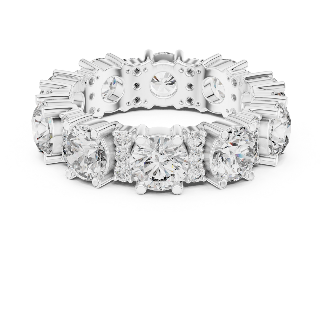 Round Brilliant Lab-Grown Diamond Eternity Band Ring | 14K & 18K Gold | Kiashaa Jewellery