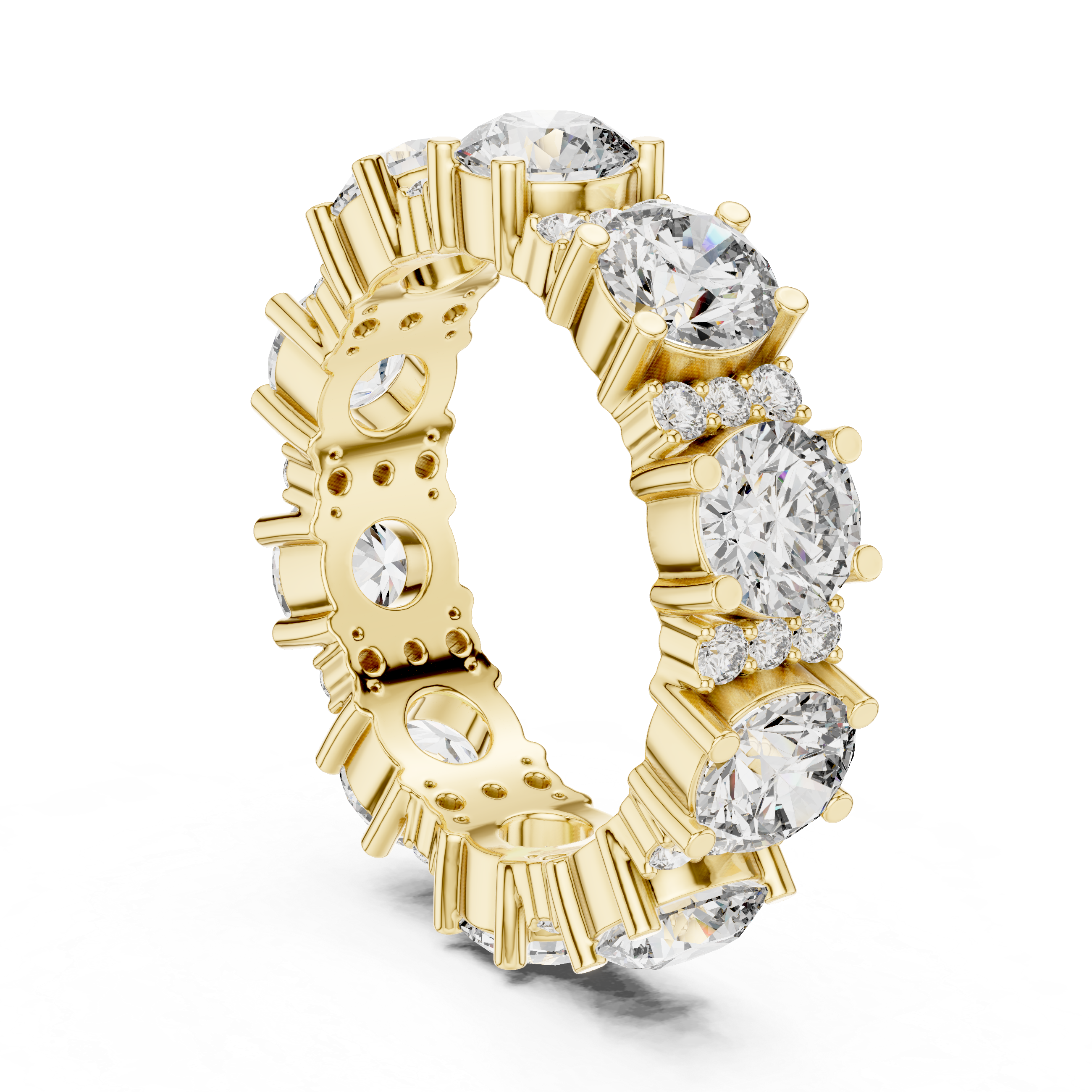 Round Brilliant Lab-Grown Diamond Eternity Band Ring | 14K & 18K Gold | Kiashaa Jewellery