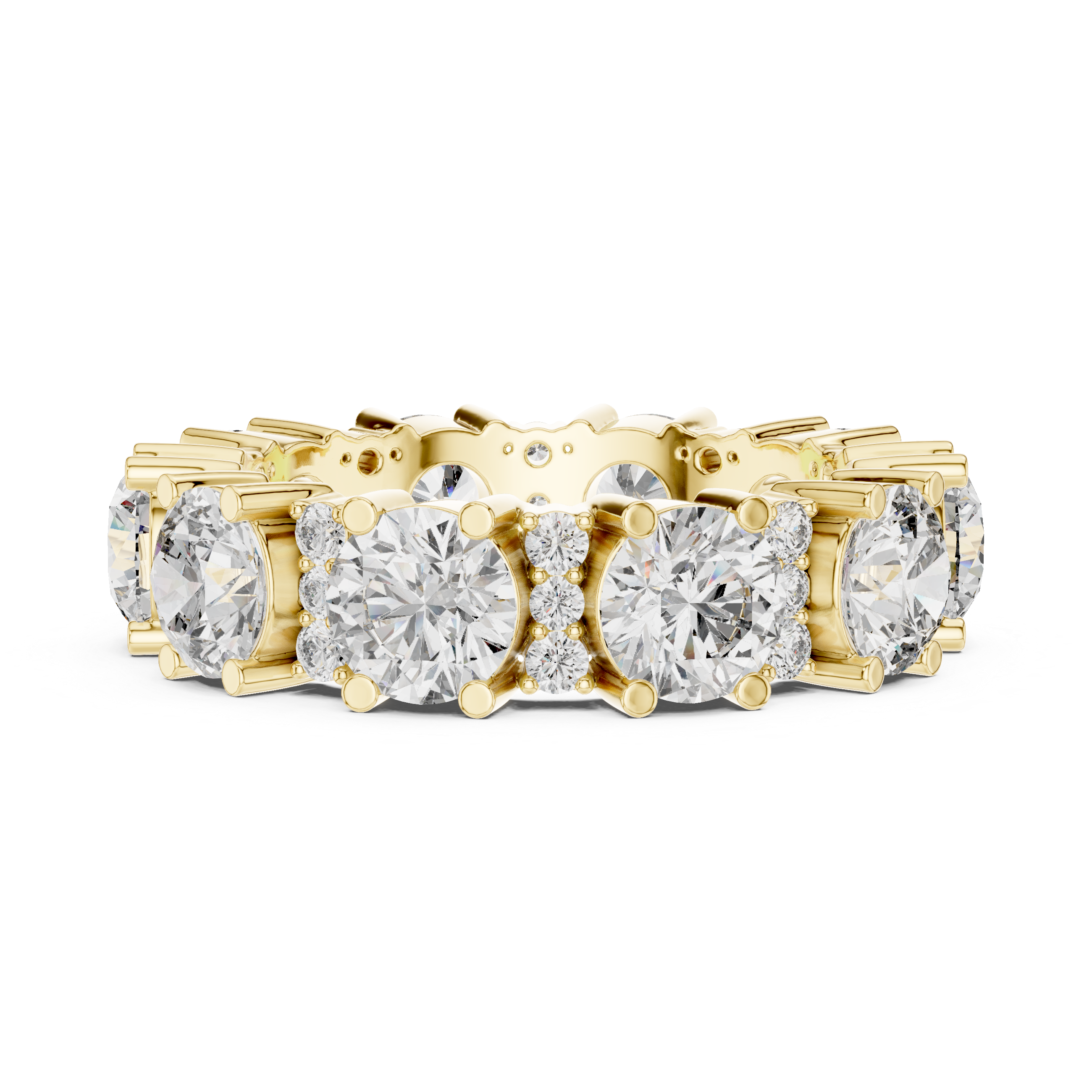 Round Brilliant Lab-Grown Diamond Eternity Band Ring | 14K & 18K Gold | Kiashaa Jewellery