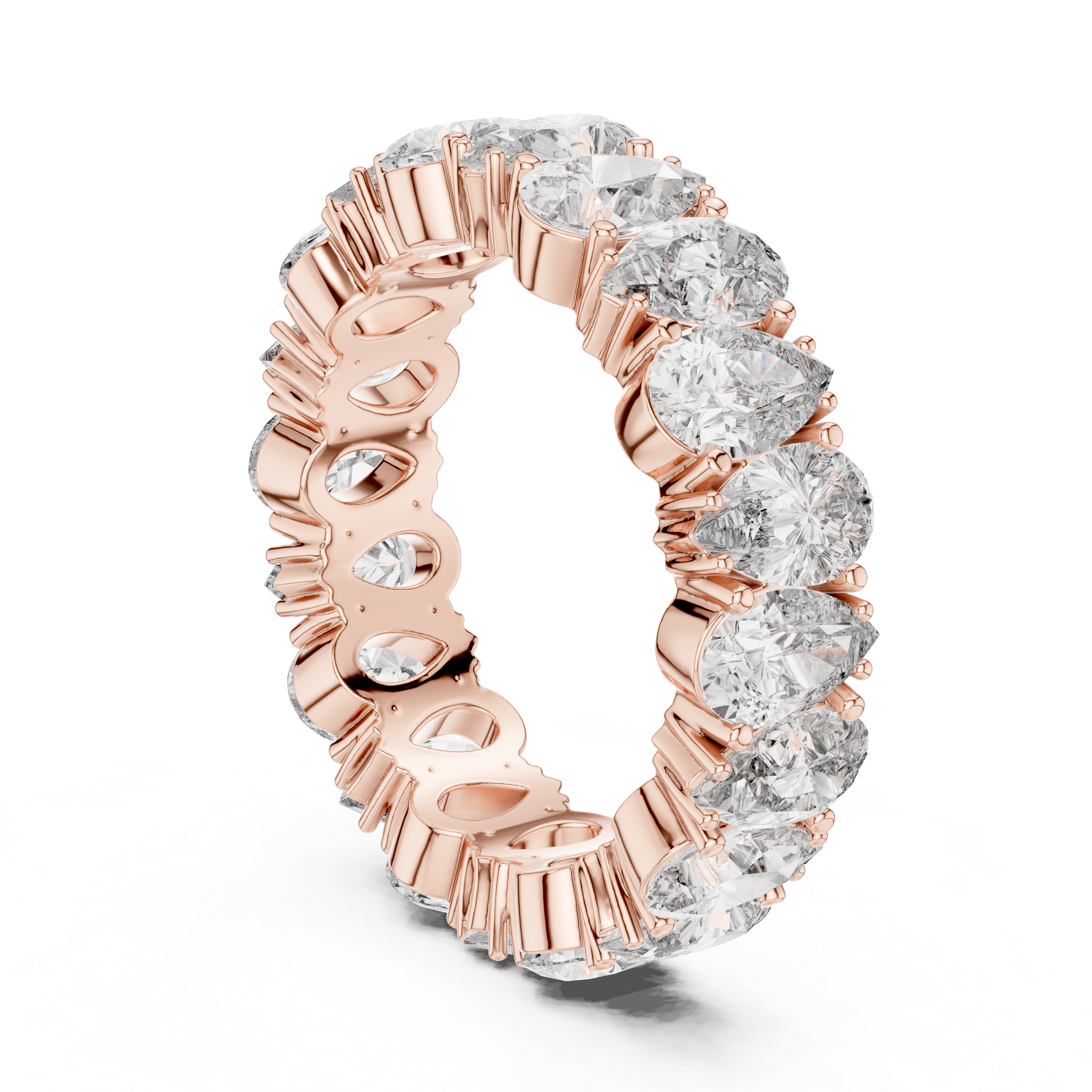 14K/18K Rose Gold Lab-Grown Diamond Eternity Band Ring
