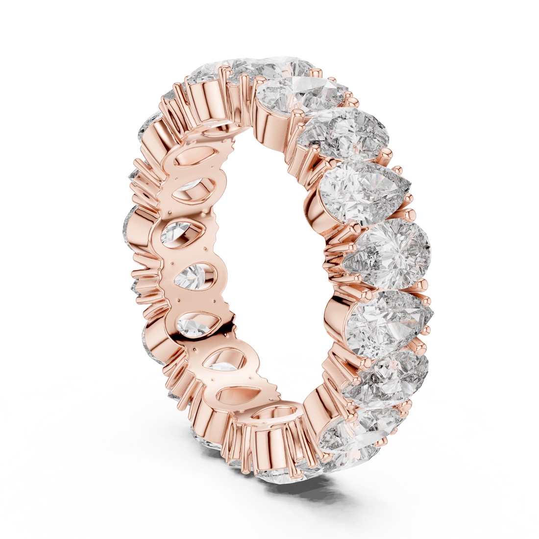 14K/18K Rose Gold Lab-Grown Diamond Eternity Band Ring