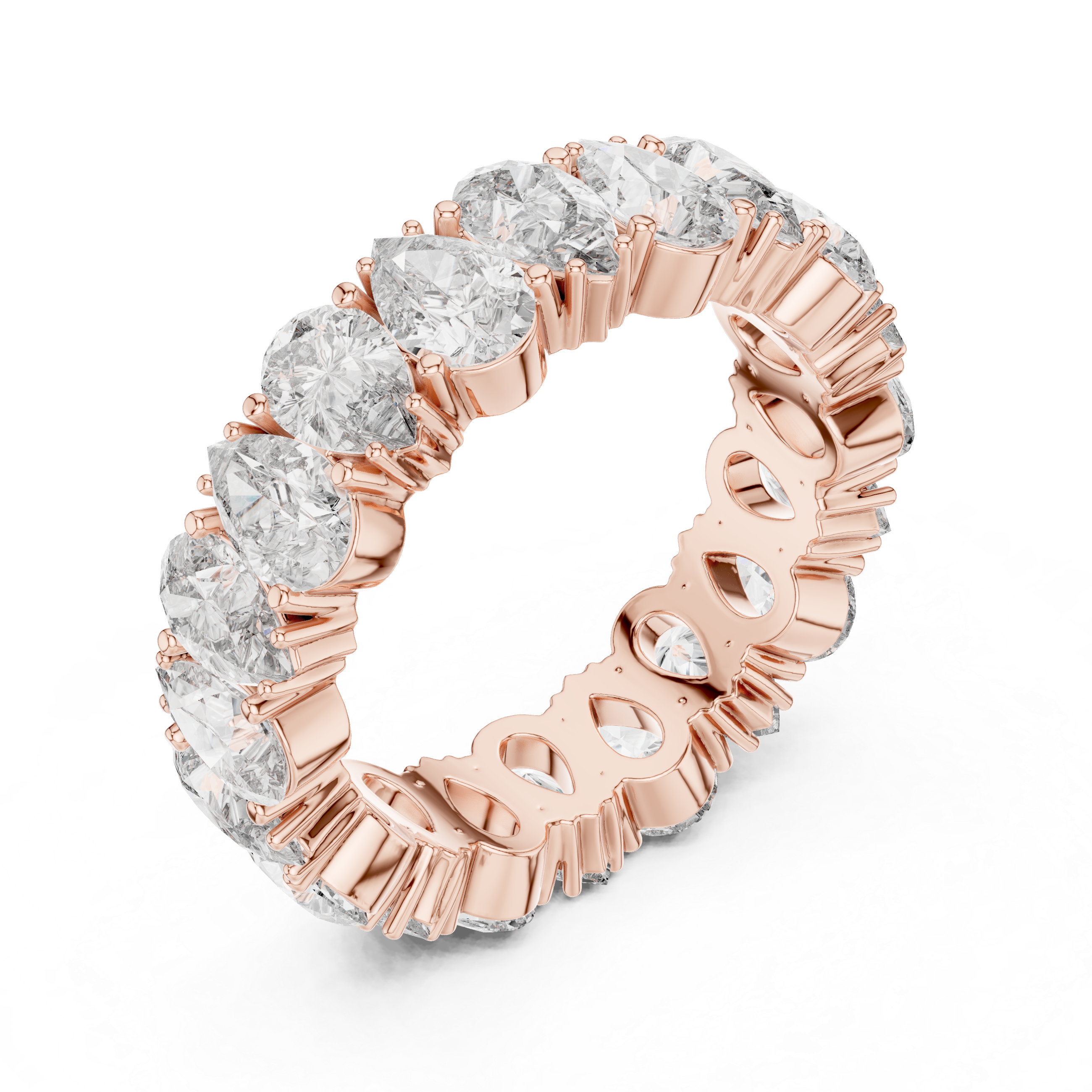 14K/18K Rose Gold Lab-Grown Diamond Eternity Band Ring
