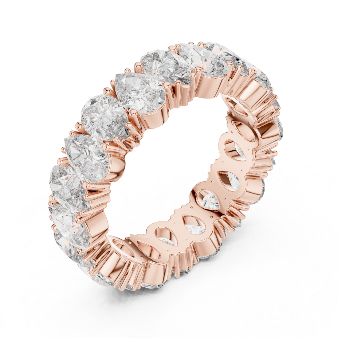 14K/18K Rose Gold Lab-Grown Diamond Eternity Band Ring