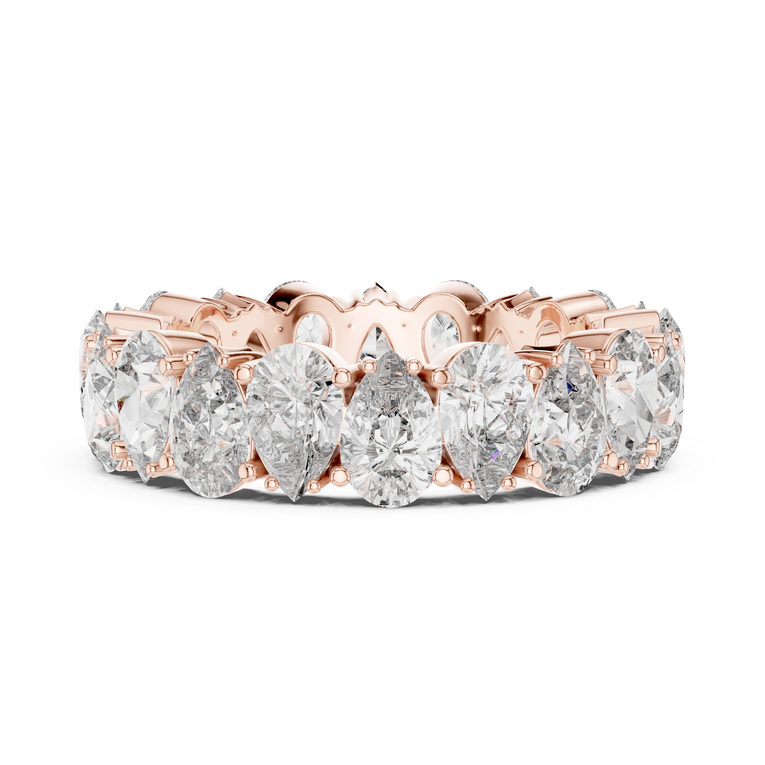 14K/18K Rose Gold Lab-Grown Diamond Eternity Band Ring