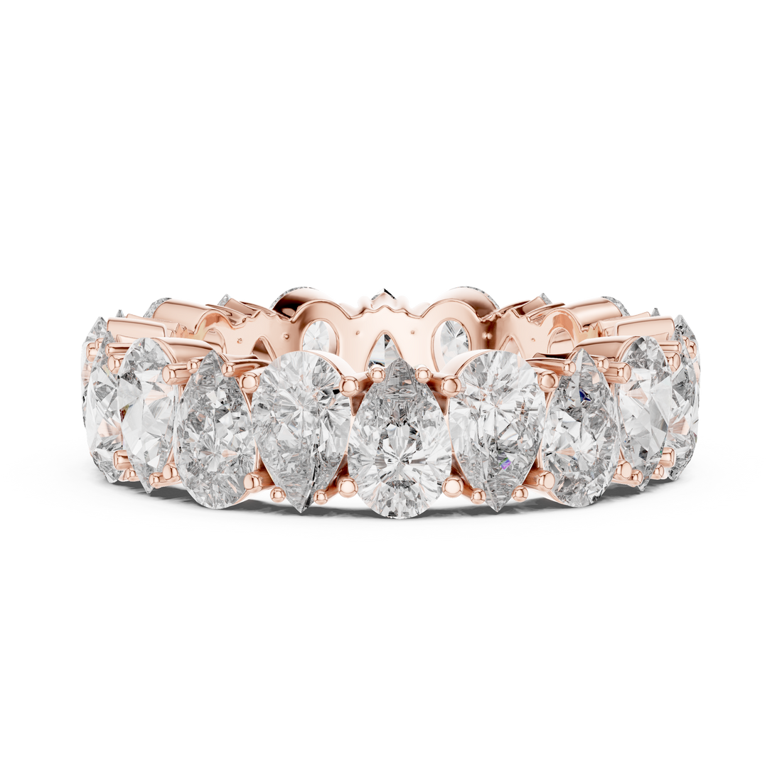 14K/18K Rose Gold Lab-Grown Diamond Eternity Band Ring