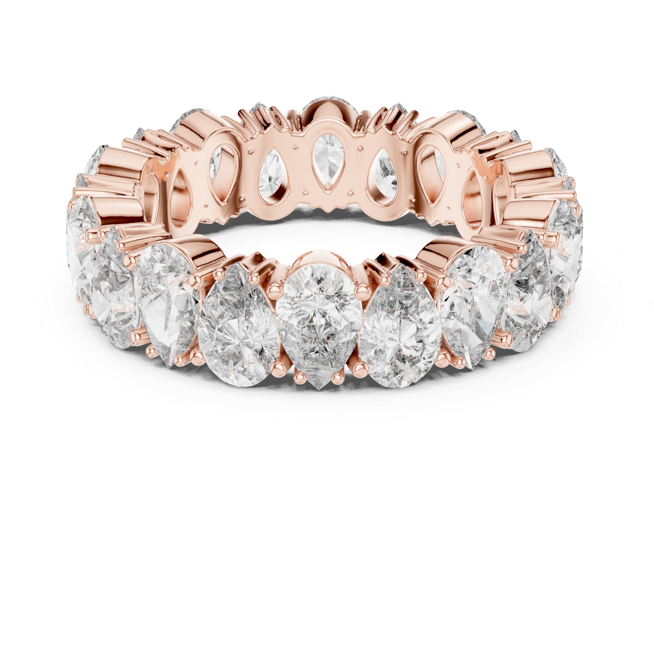14K/18K Rose Gold Lab-Grown Diamond Eternity Band Ring