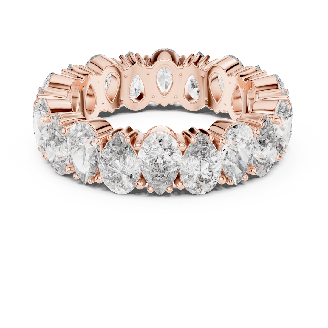 14K/18K Rose Gold Lab-Grown Diamond Eternity Band Ring