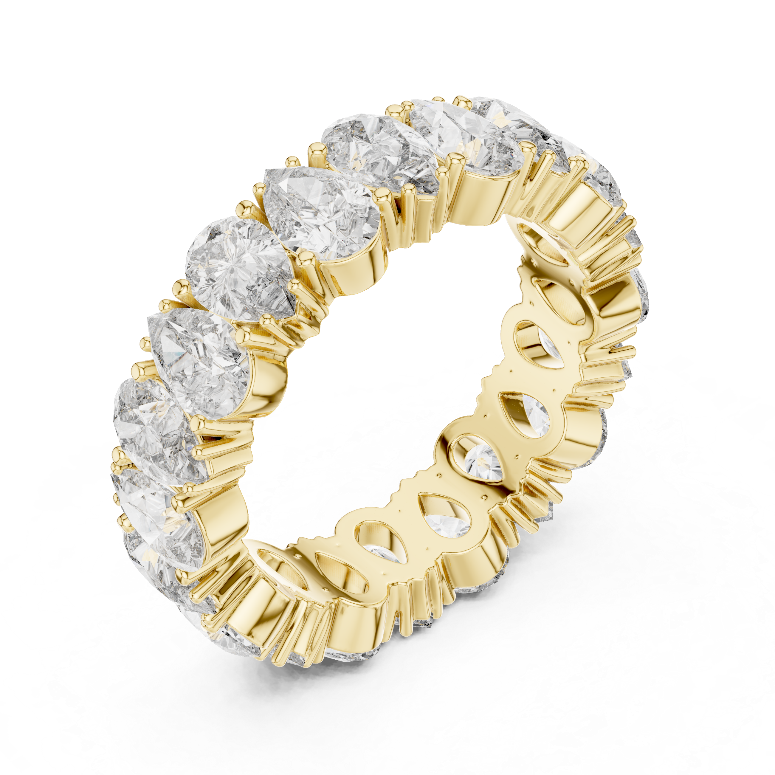 14K/18K Rose Gold Lab-Grown Diamond Eternity Band Ring