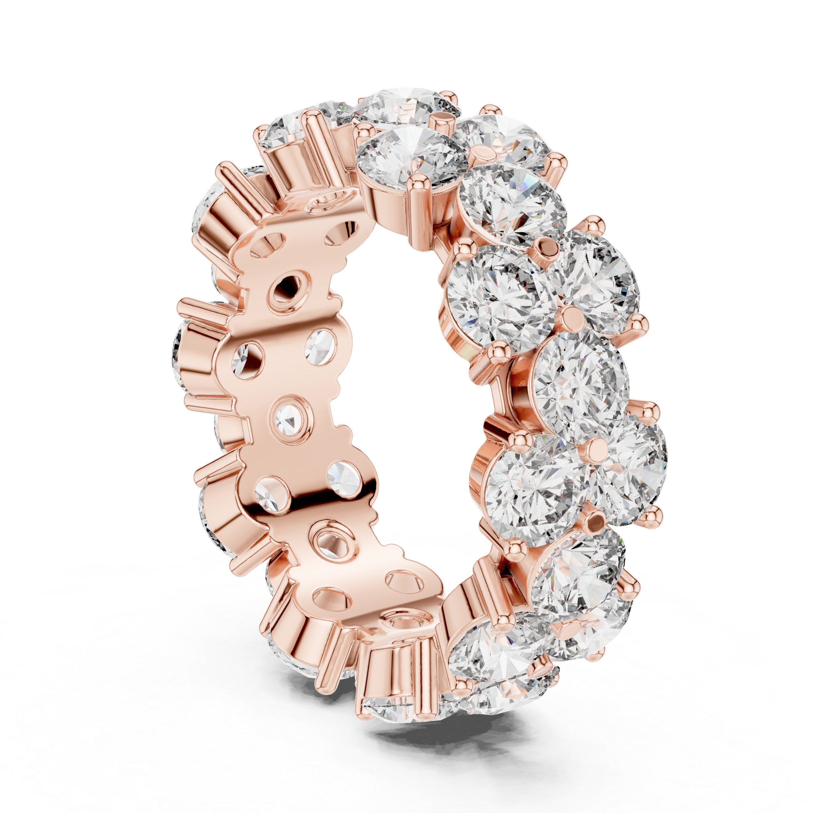 14K/18K Rose Gold Lab-Grown Diamond Eternity Band Ring