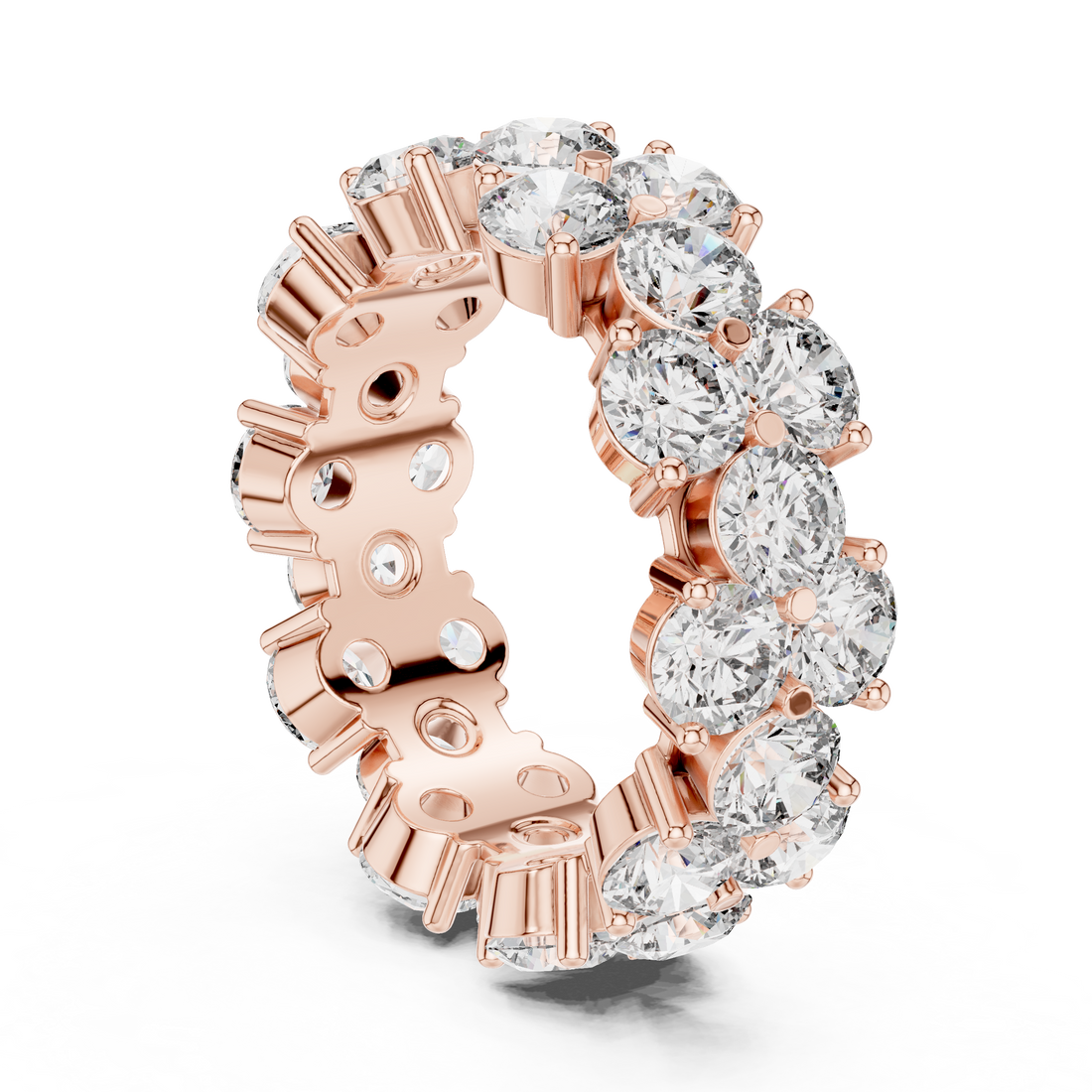 14K/18K Rose Gold Lab-Grown Diamond Eternity Band Ring