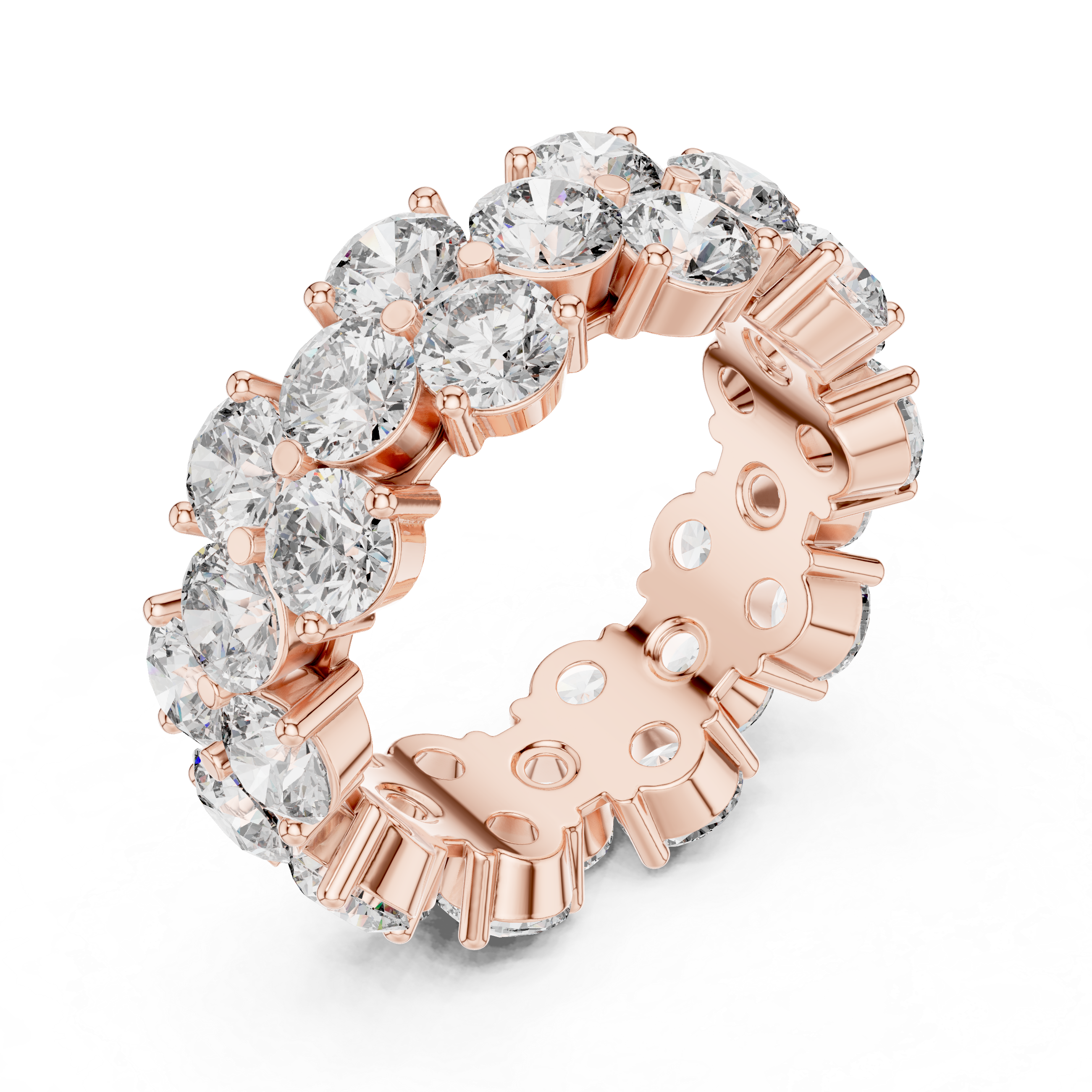 14K/18K Rose Gold Lab-Grown Diamond Eternity Band Ring