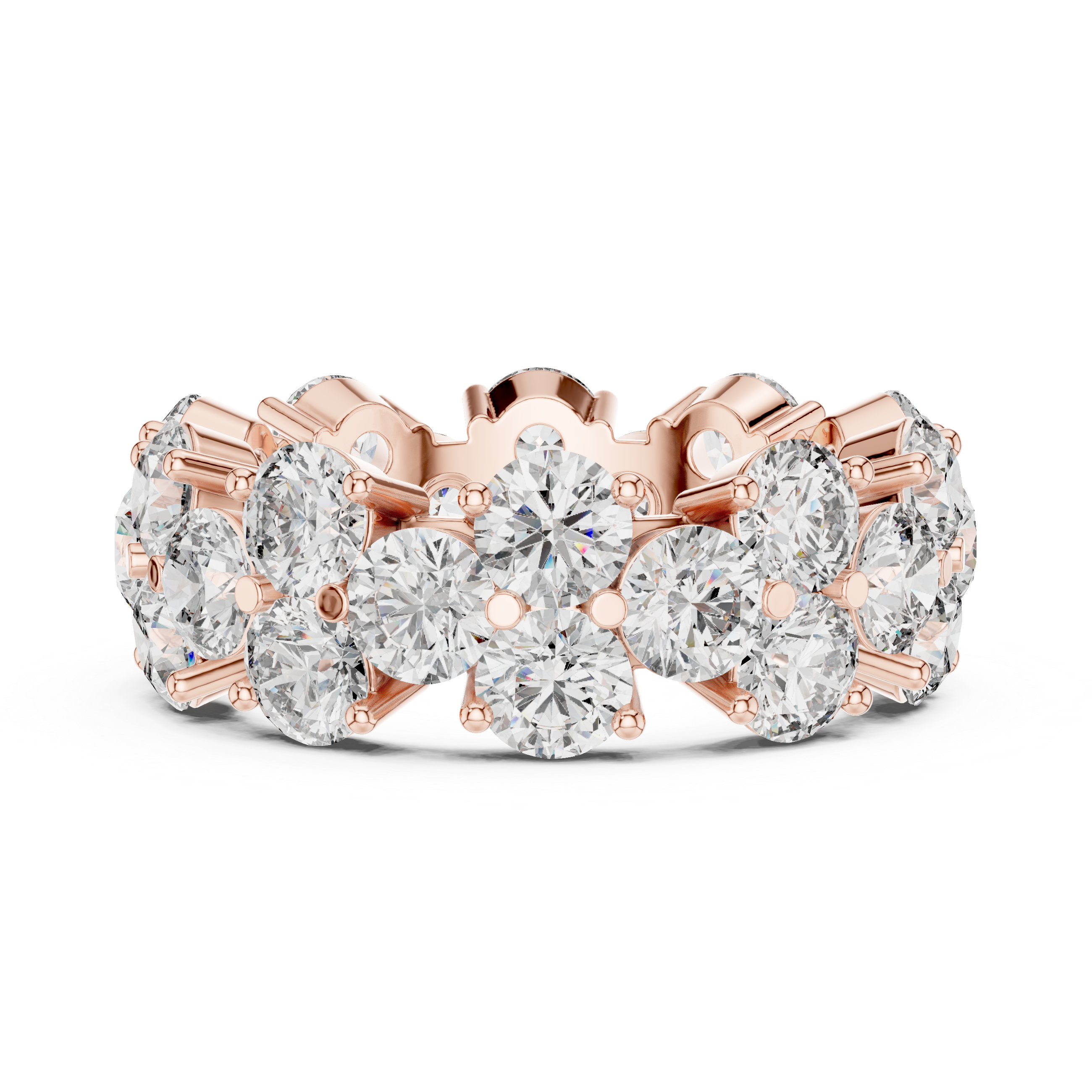 14K/18K Rose Gold Lab-Grown Diamond Eternity Band Ring