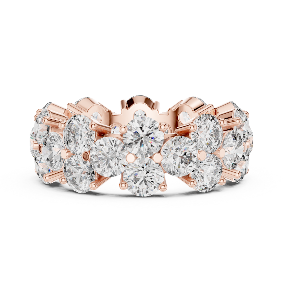 14K/18K Rose Gold Lab-Grown Diamond Eternity Band Ring