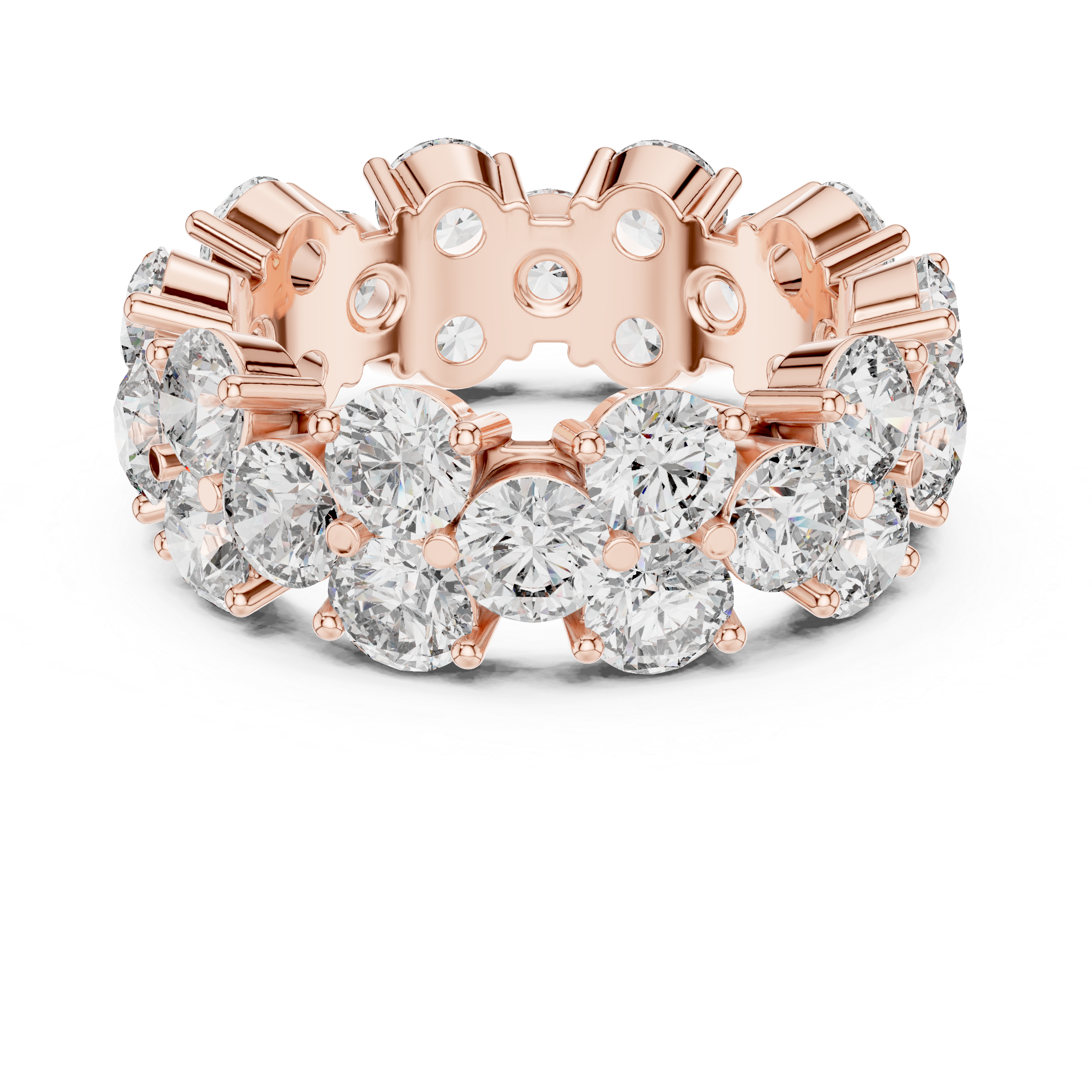 14K/18K Rose Gold Lab-Grown Diamond Eternity Band Ring