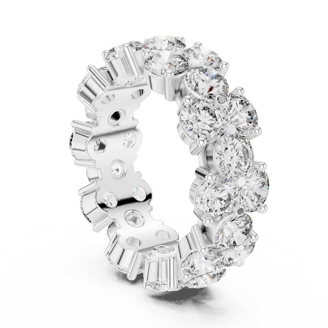 14K/18K Rose Gold Lab-Grown Diamond Eternity Band Ring