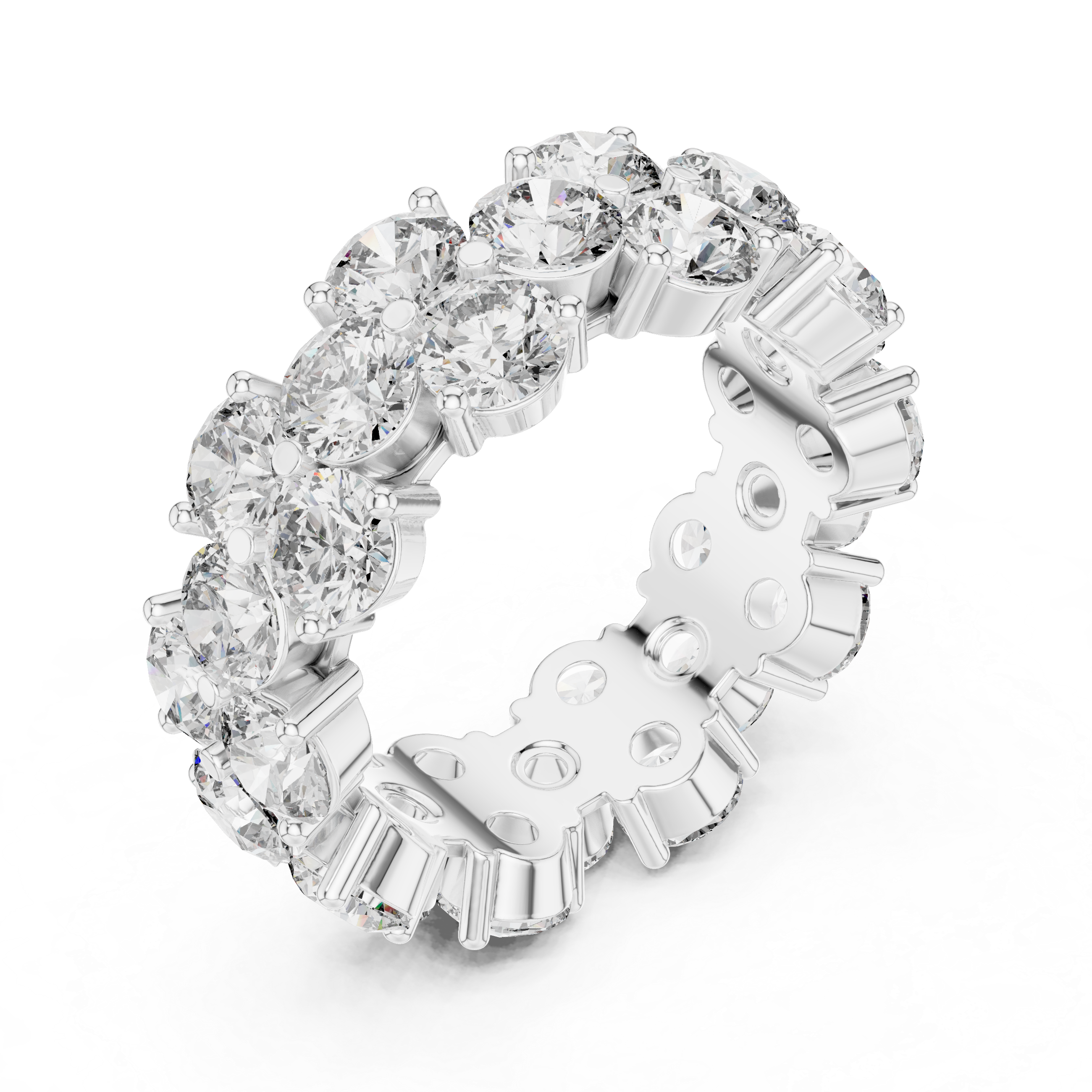 14K/18K Rose Gold Lab-Grown Diamond Eternity Band Ring