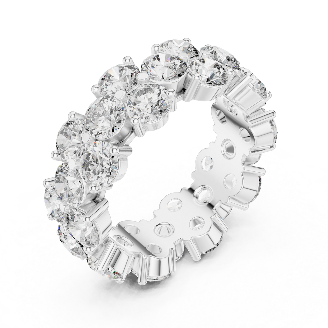 14K/18K Rose Gold Lab-Grown Diamond Eternity Band Ring