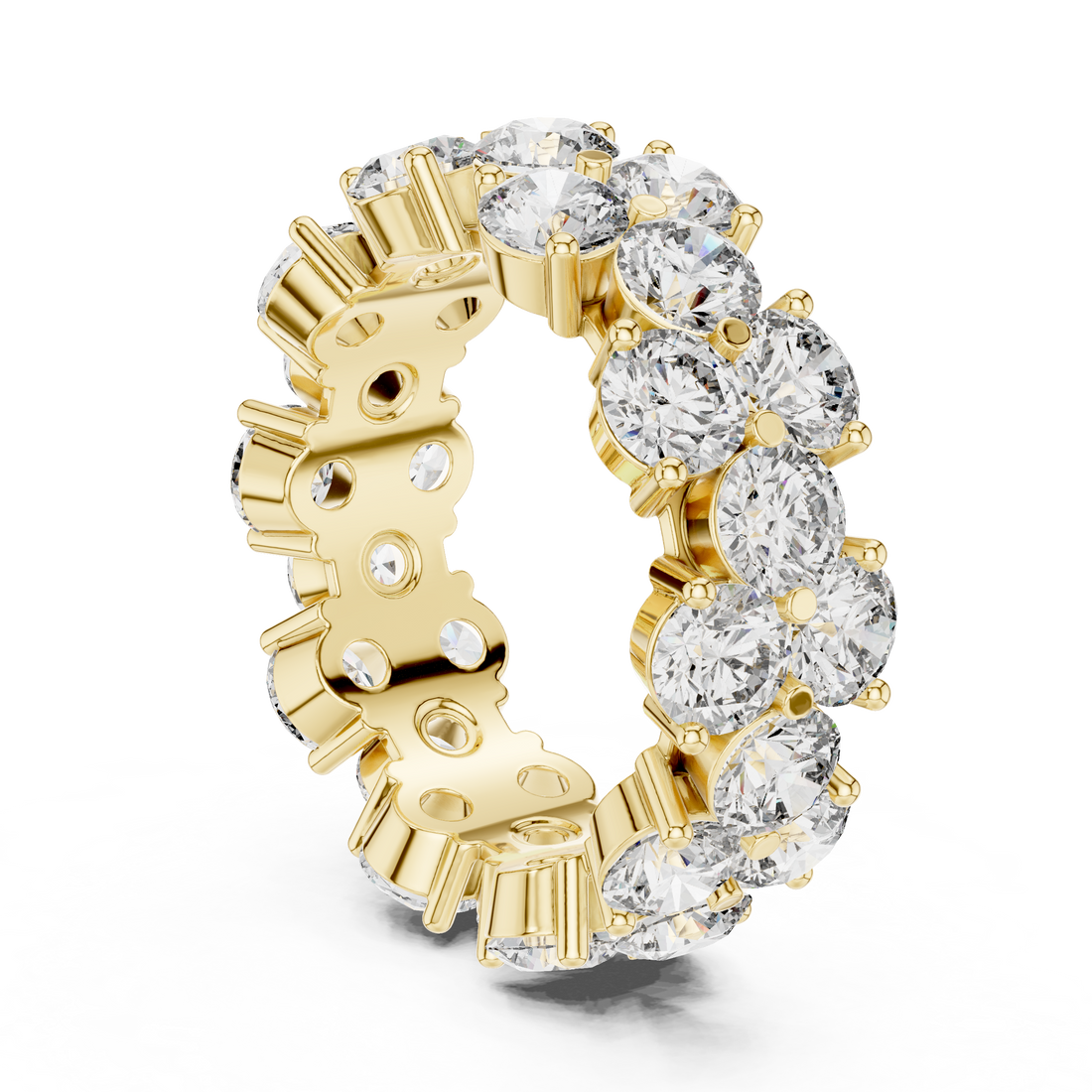 14K/18K Rose Gold Lab-Grown Diamond Eternity Band Ring