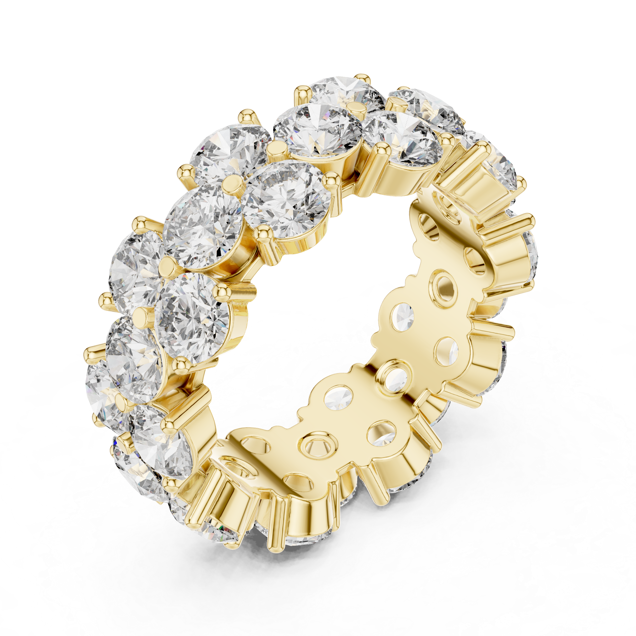 14K/18K Rose Gold Lab-Grown Diamond Eternity Band Ring