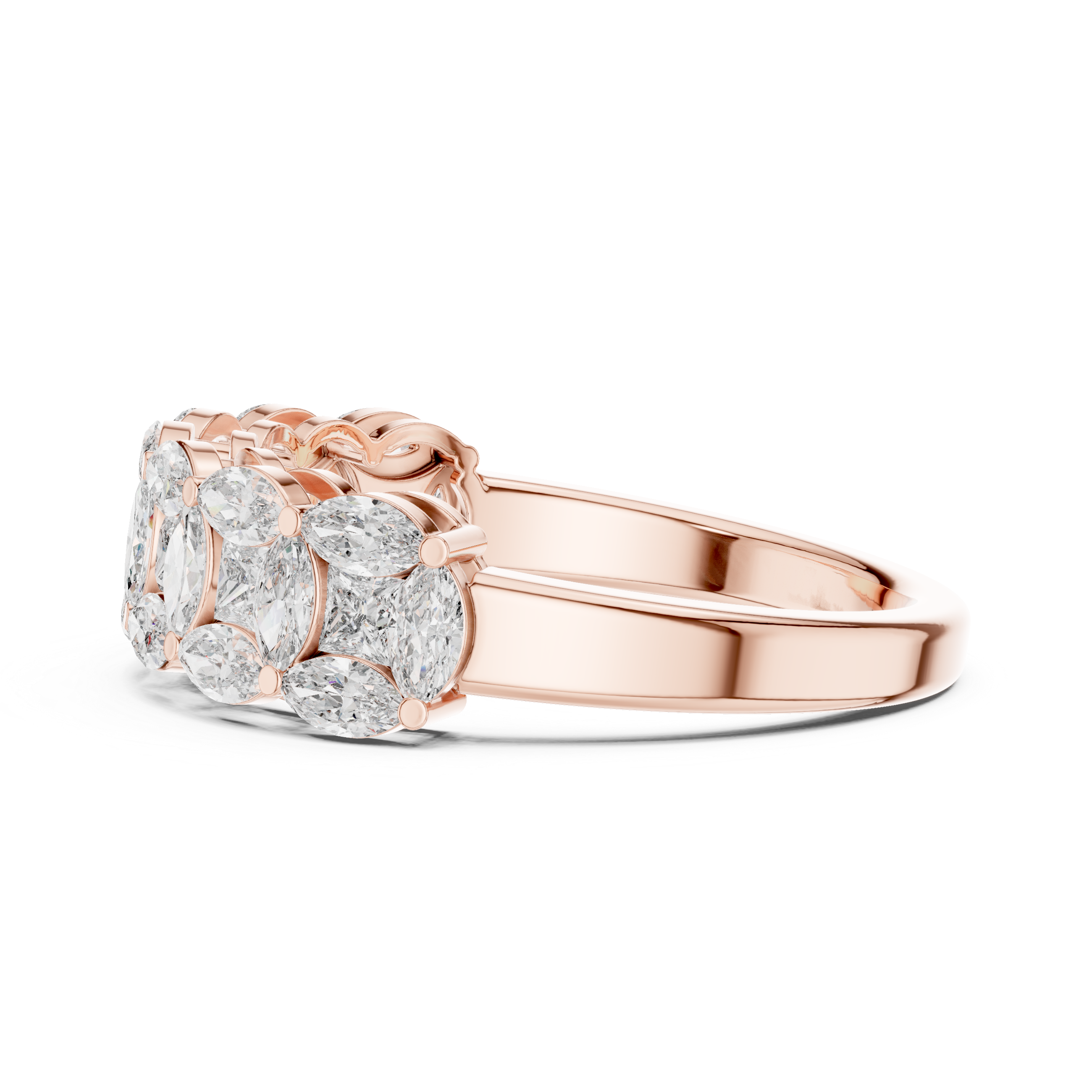 14K/18K Rose Gold Lab-Grown Diamond Half-Eternity Band Ring