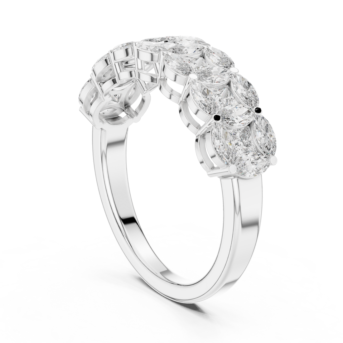 14K/18K Rose Gold Lab-Grown Diamond Half-Eternity Band Ring