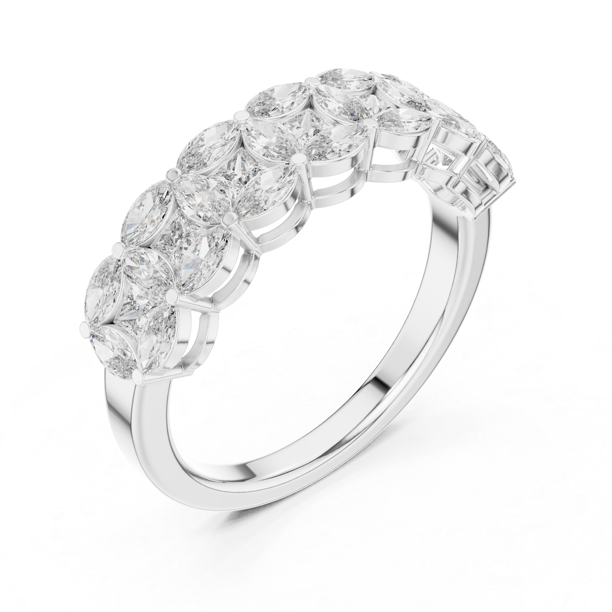 14K/18K Rose Gold Lab-Grown Diamond Half-Eternity Band Ring