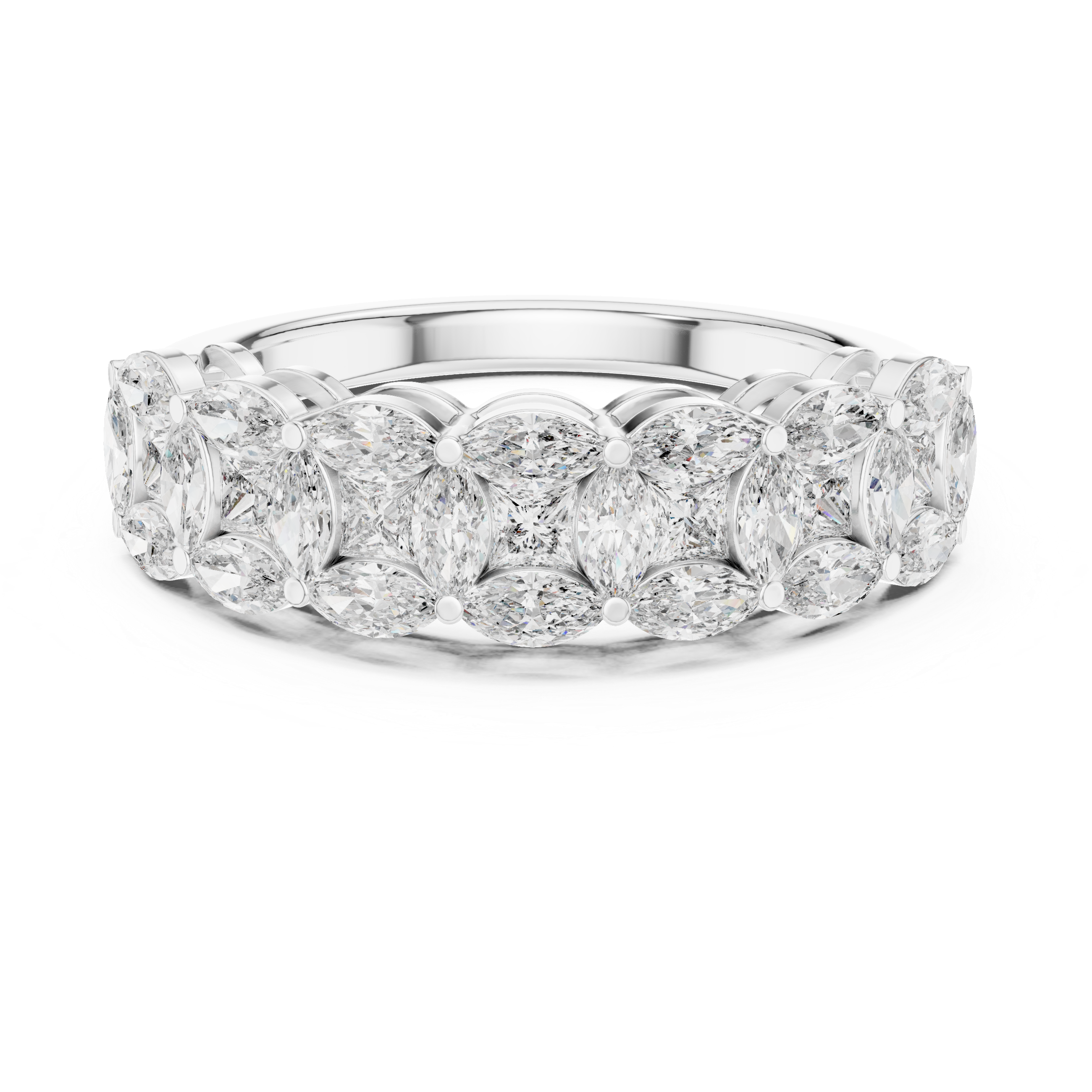 14K/18K Rose Gold Lab-Grown Diamond Half-Eternity Band Ring