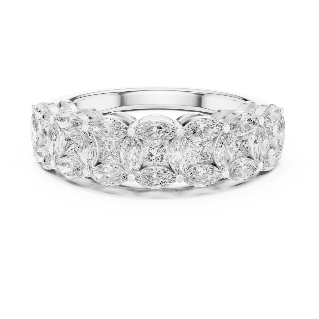 14K/18K Rose Gold Lab-Grown Diamond Half-Eternity Band Ring