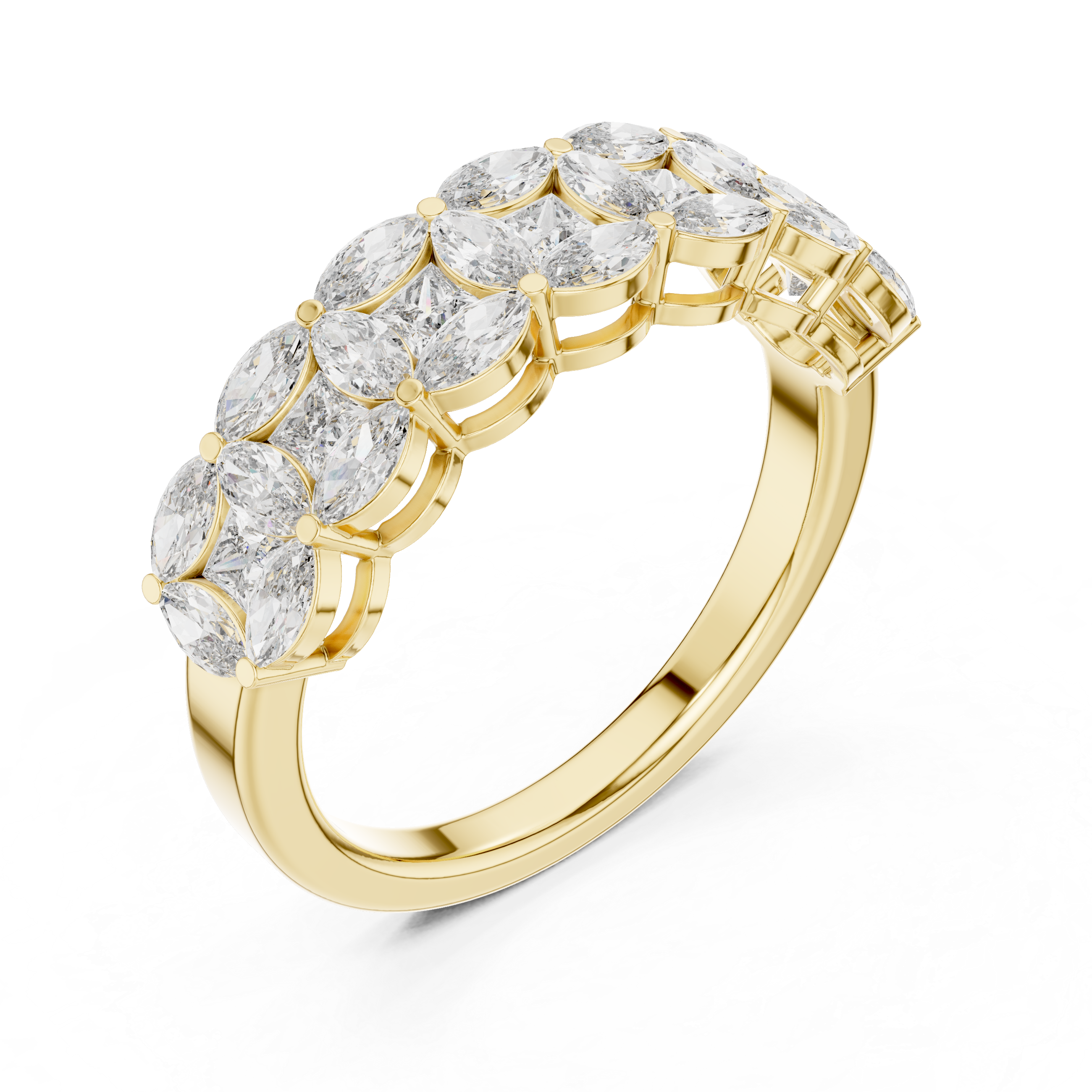 14K/18K Rose Gold Lab-Grown Diamond Half-Eternity Band Ring