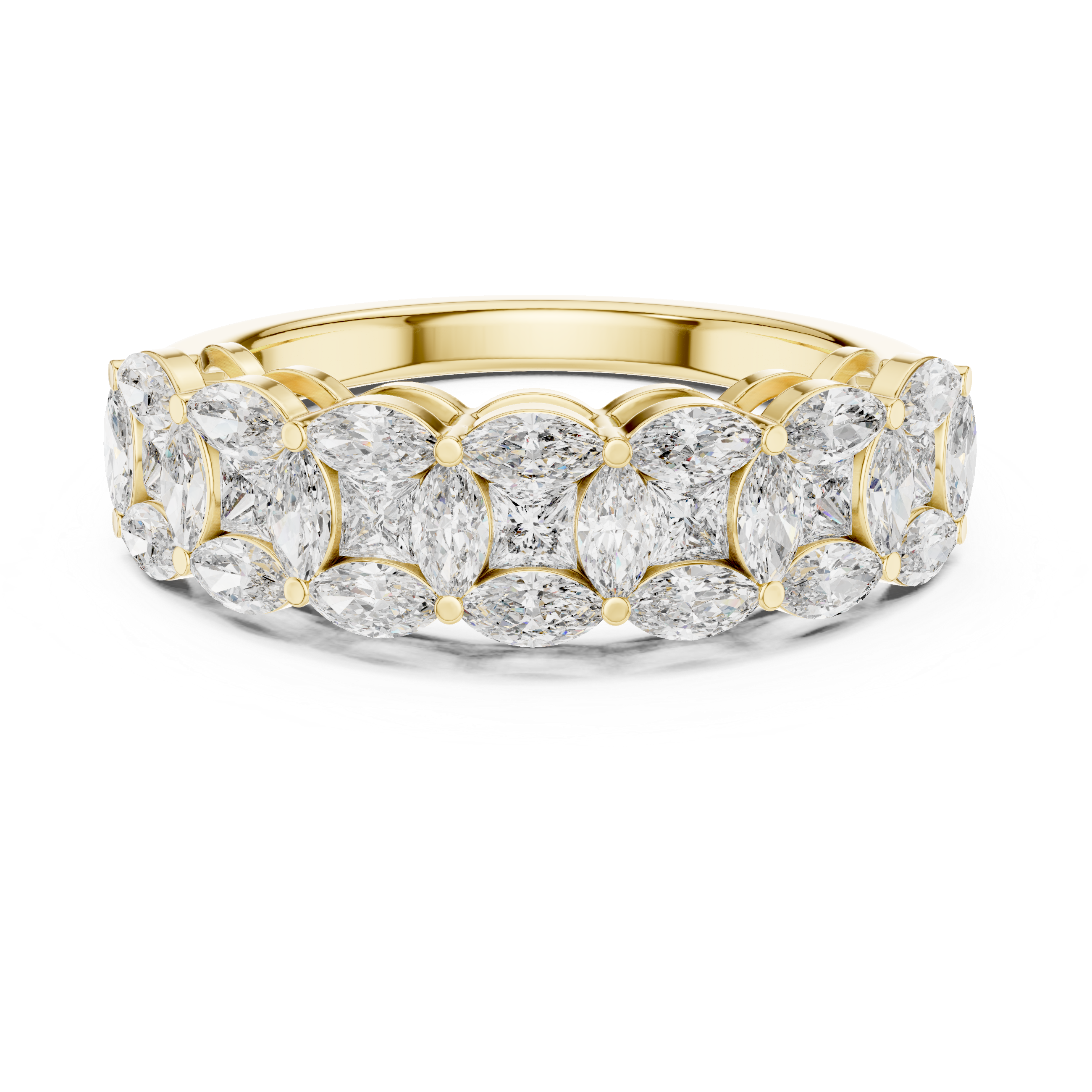 14K/18K Rose Gold Lab-Grown Diamond Half-Eternity Band Ring