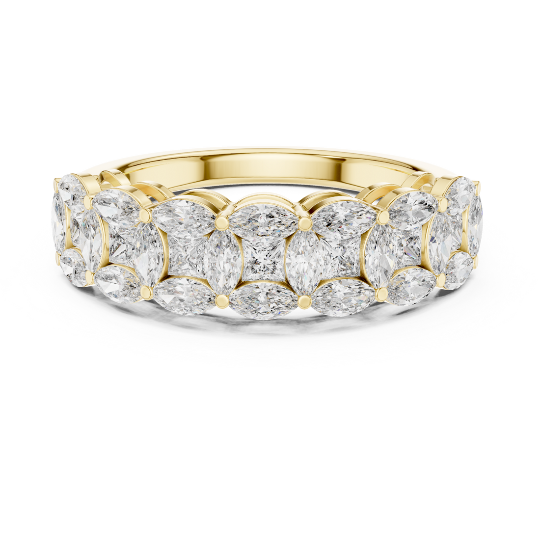 14K/18K Rose Gold Lab-Grown Diamond Half-Eternity Band Ring