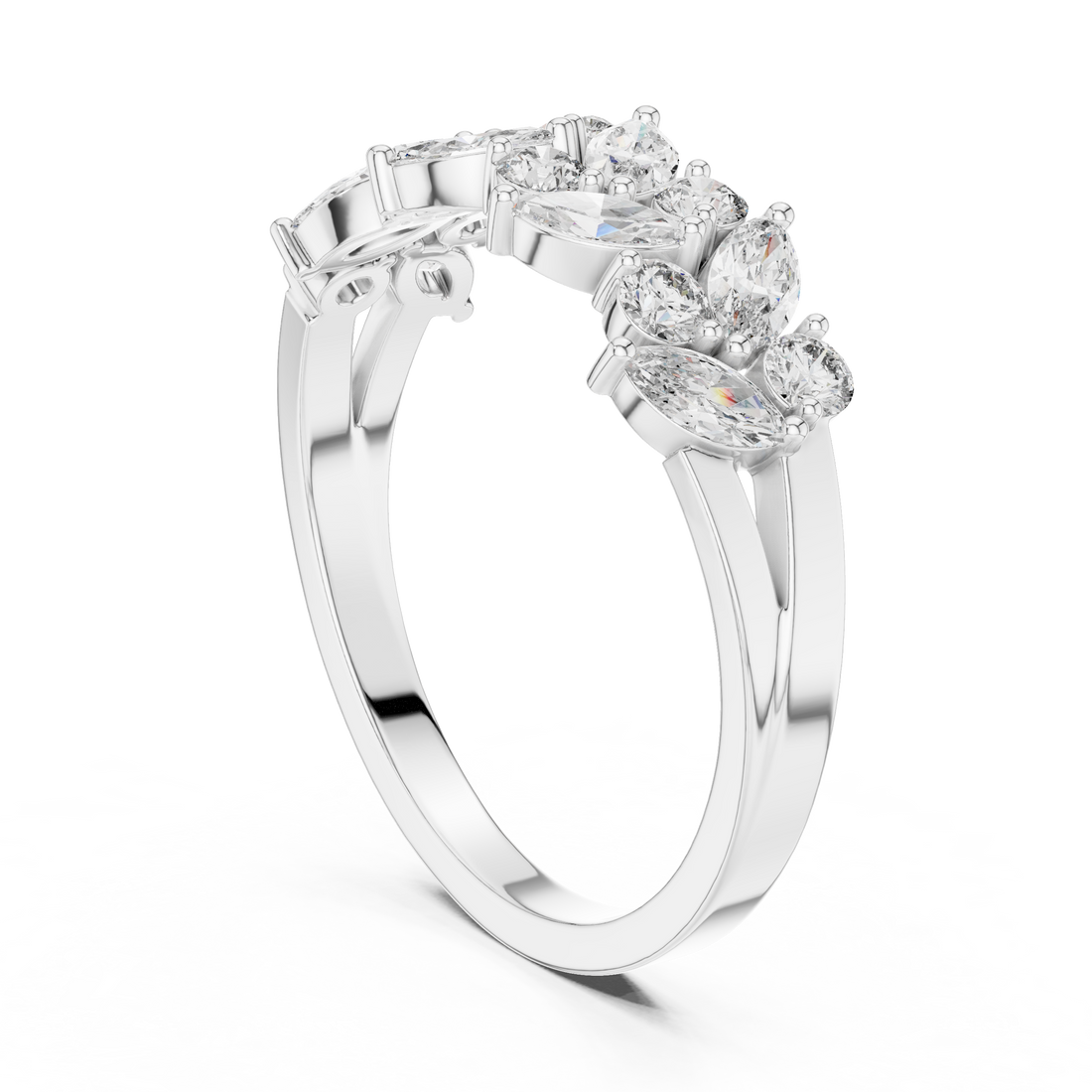 14K/18K Rose Gold Lab-Grown Diamond Designer Cluster Ring