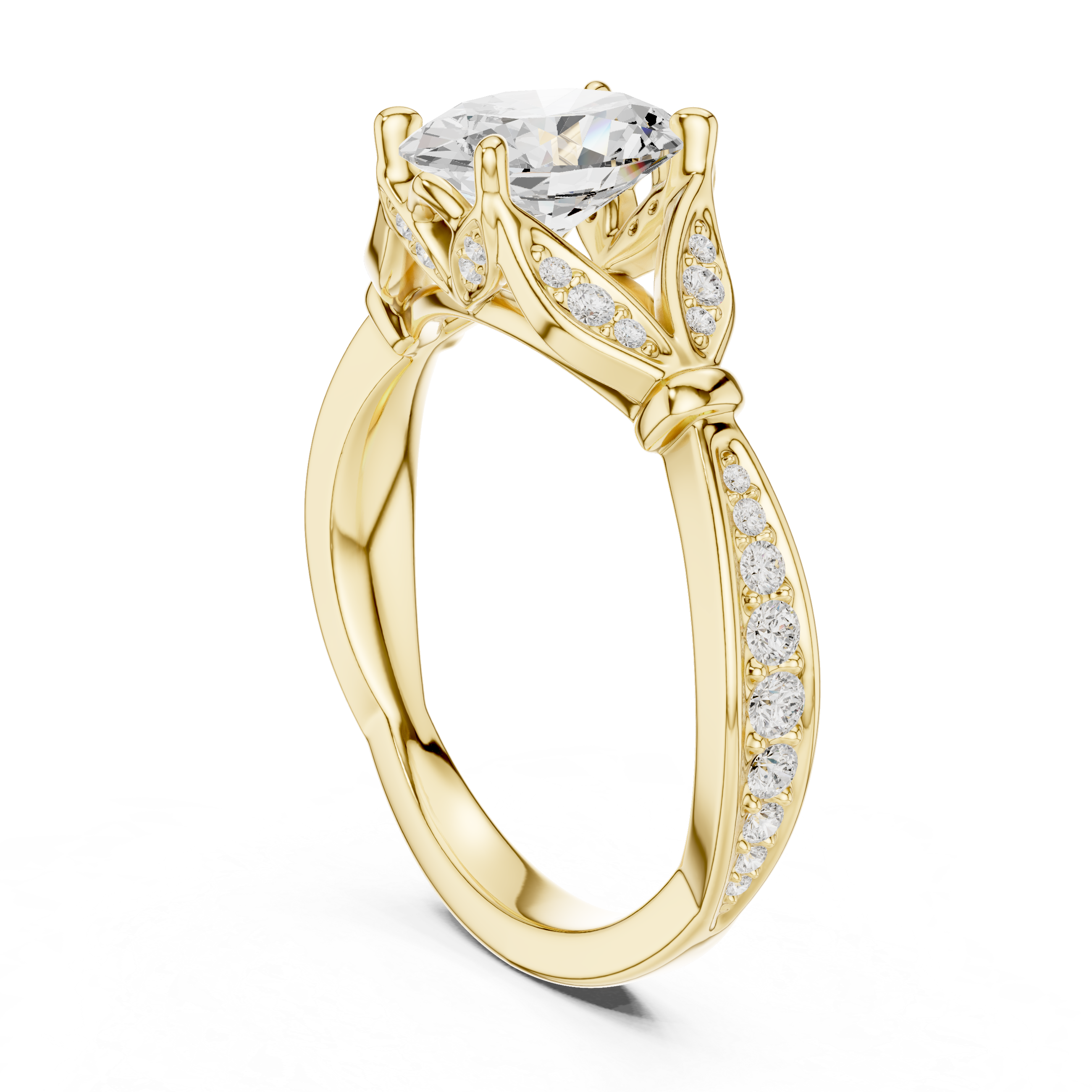 Vintage-Inspired Lab-Grown Diamond Engagement Ring | 14K & 18K Gold