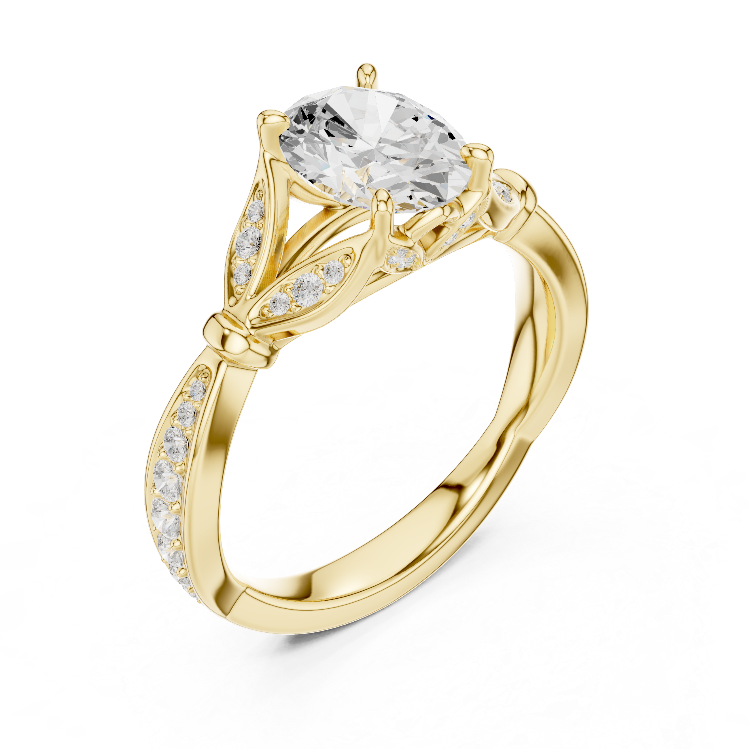 Vintage-Inspired Lab-Grown Diamond Engagement Ring | 14K & 18K Gold
