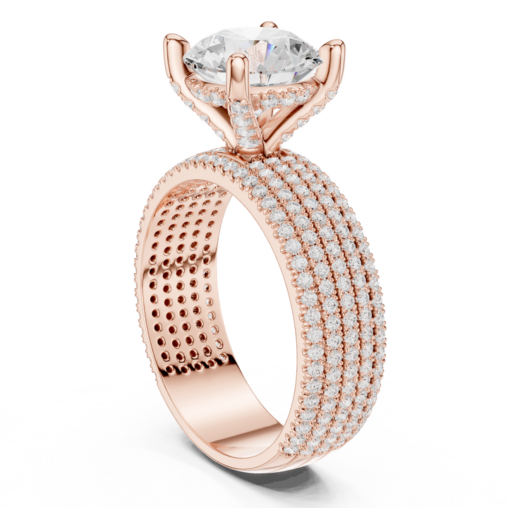 Luxury Multi-Row Pavé Lab-Grown Diamond Ring | 14K & 18K Gold